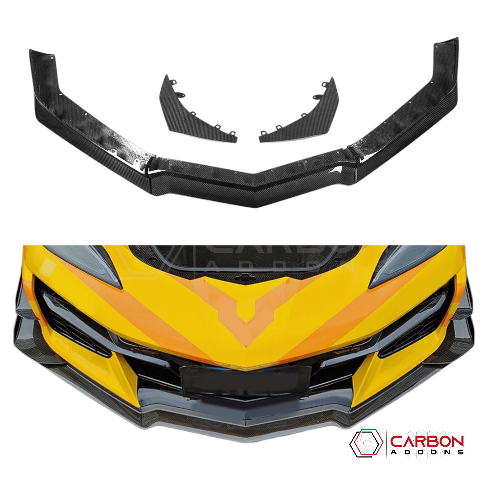 C8 Corvette Z06/E-Ray Carbon Fiber Z07 Front Splitter & Canards
