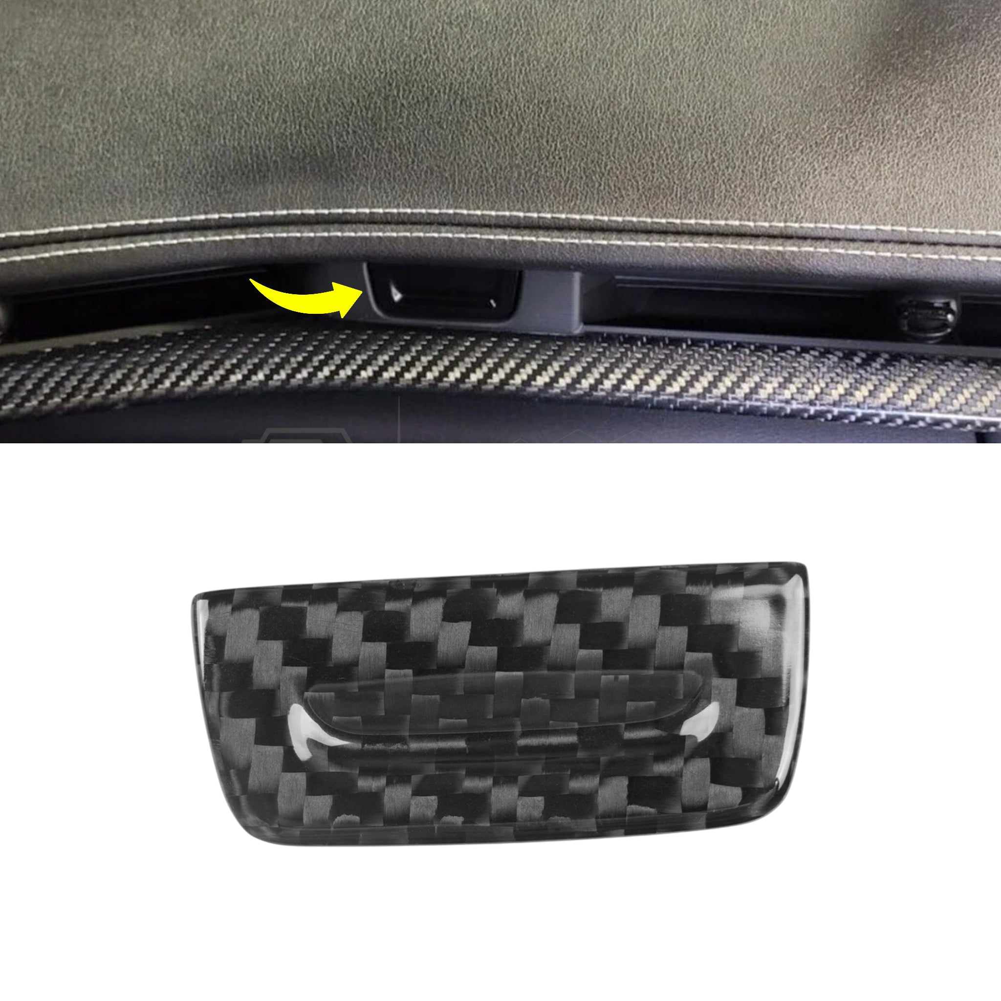 C8 Corvette Glove Box Switch Cover – Real Dry Carbon Fiber (Stingray / Z06 / E-Ray / ZR1, 2020-2025)