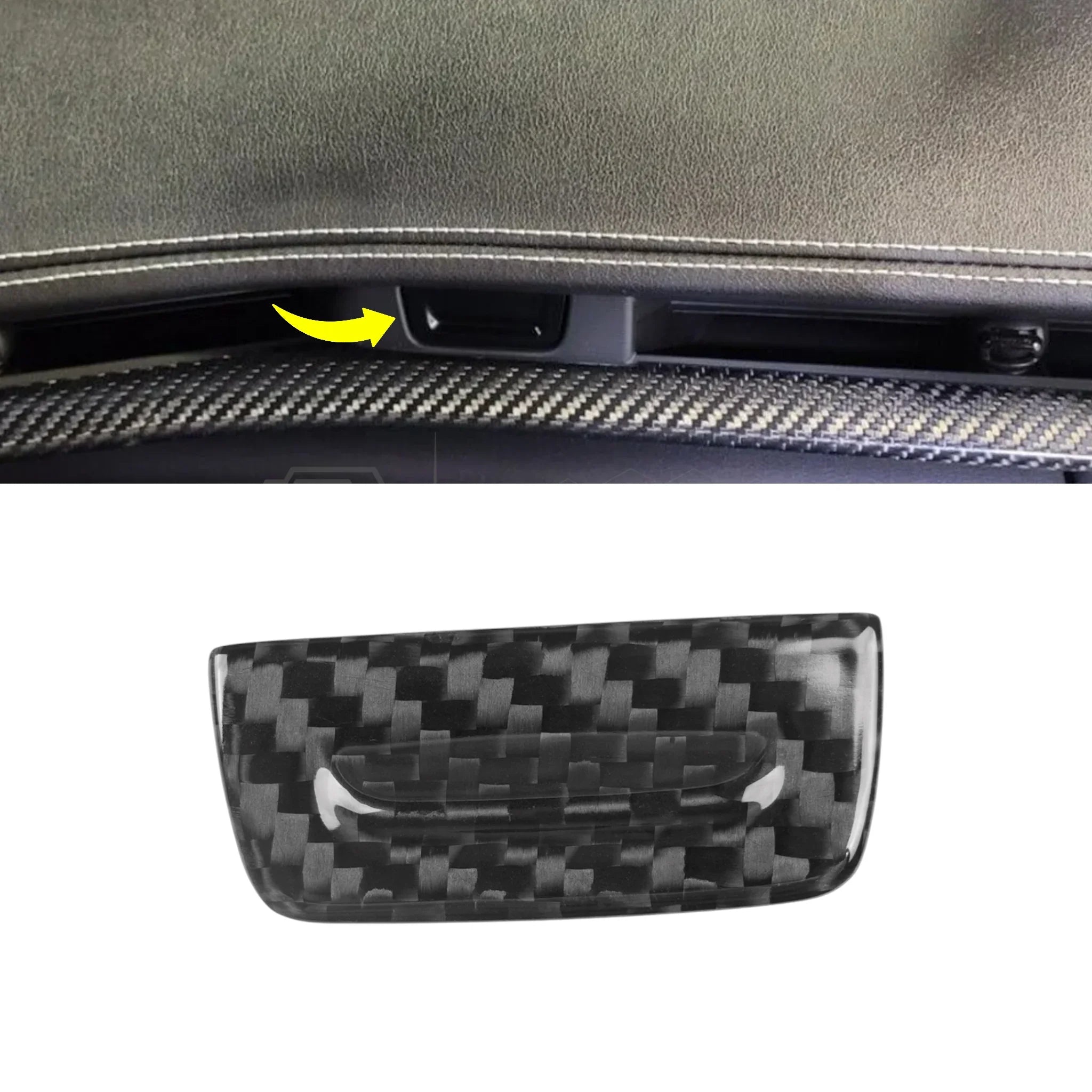 C8 Corvette Glove Box Switch Cover – Real Dry Carbon Fiber (Stingray / Z06 / E-Ray / ZR1, 2020-2026)