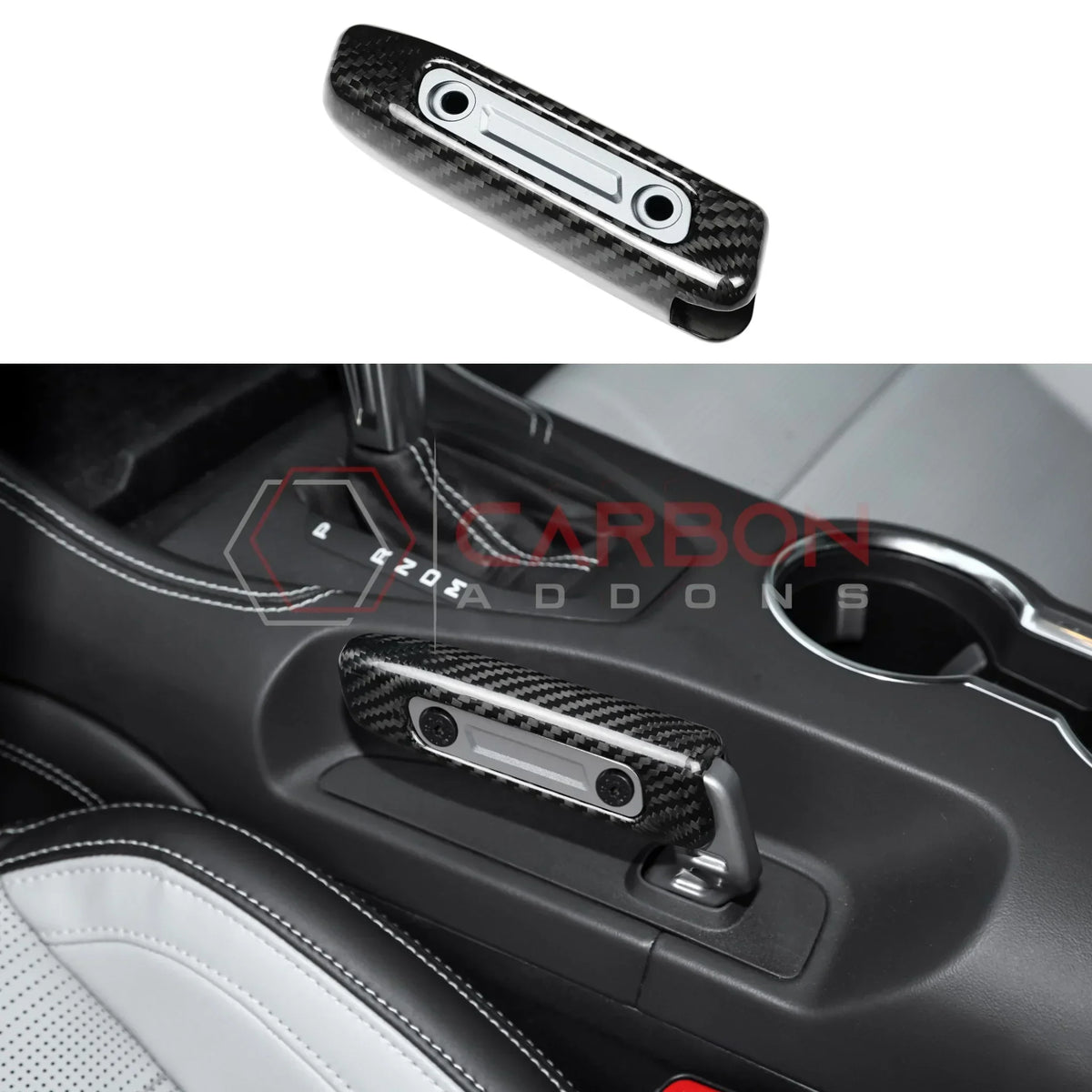 Direct Replacement Carbon Fiber Handbrake Handle for 2024+ Ford Mustang