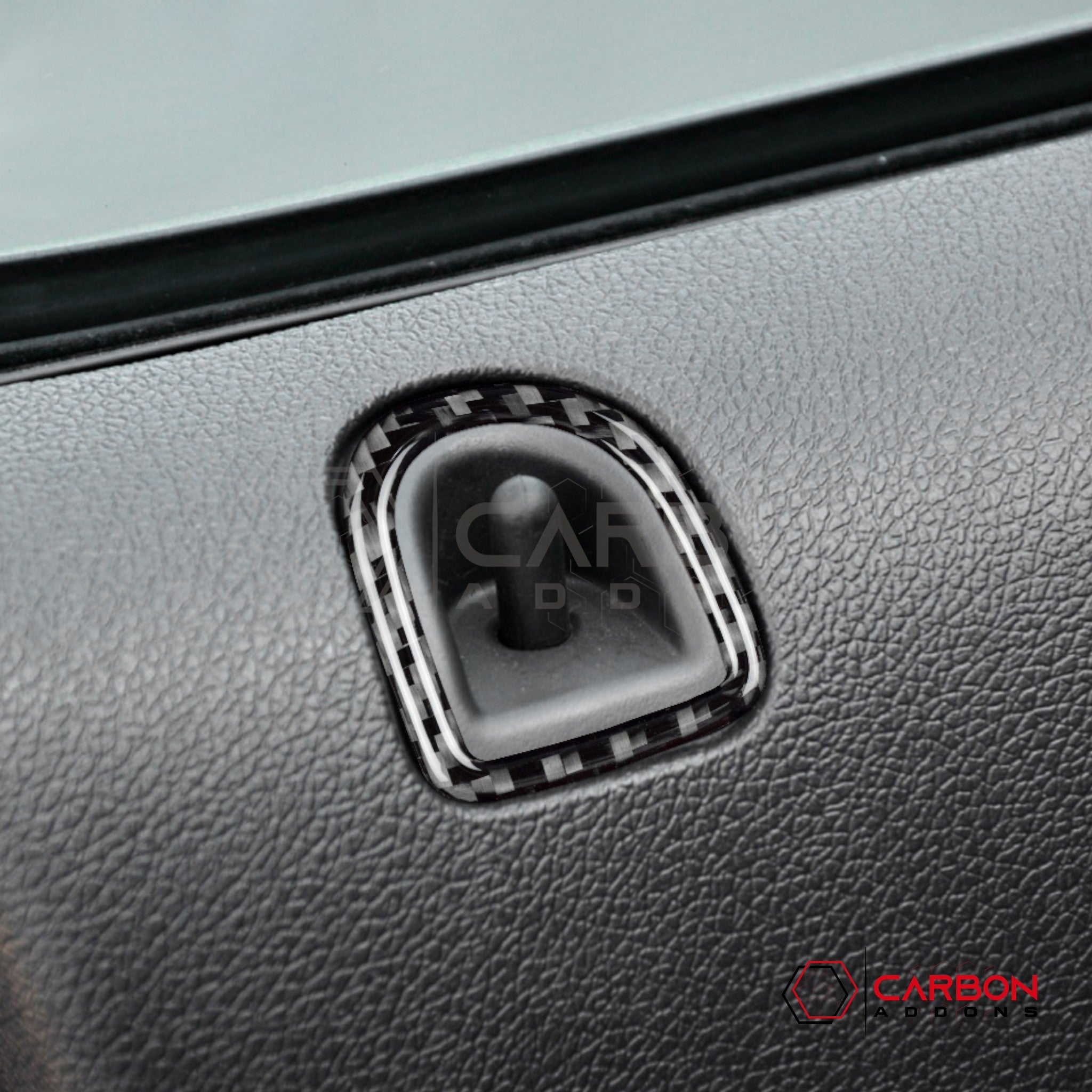 Real Carbon Fiber Door Lock Trim Overlay | Mustang 2005-2009