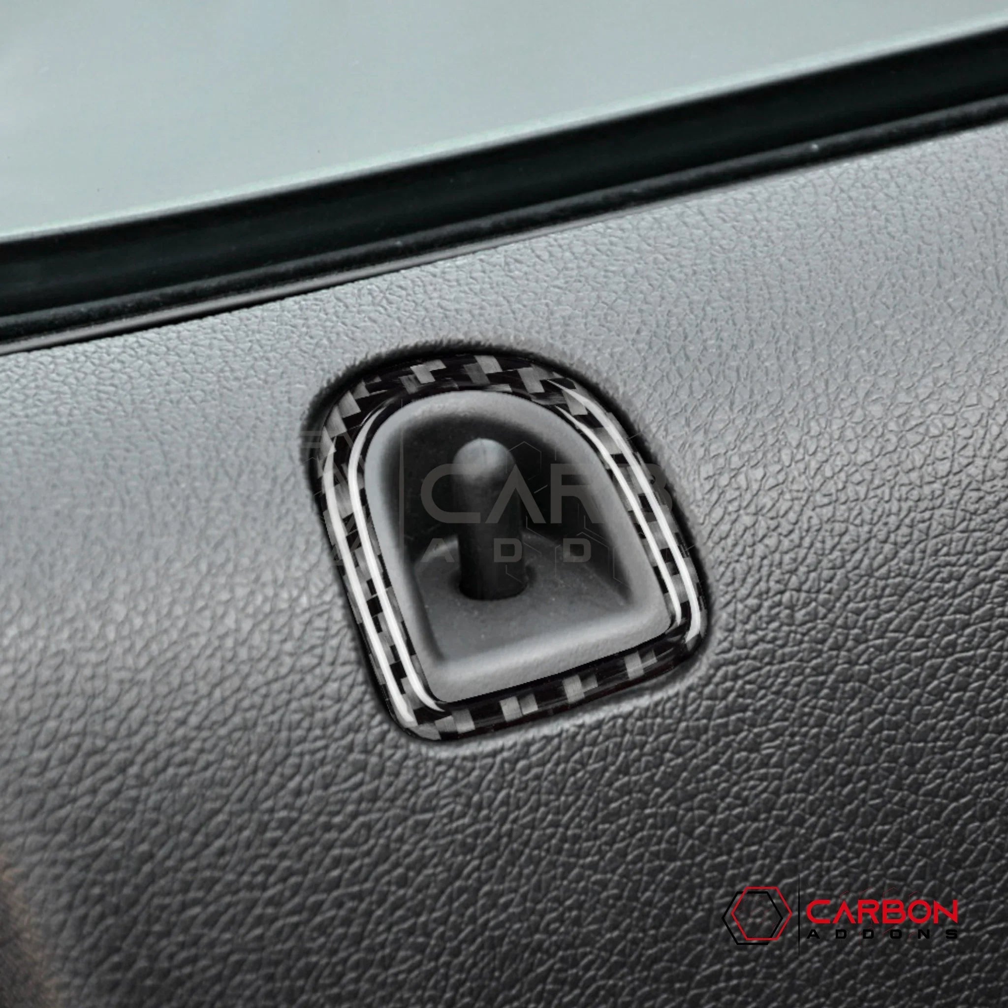 Real Carbon Fiber Door Lock Trim Overlay | Mustang 2005-2009