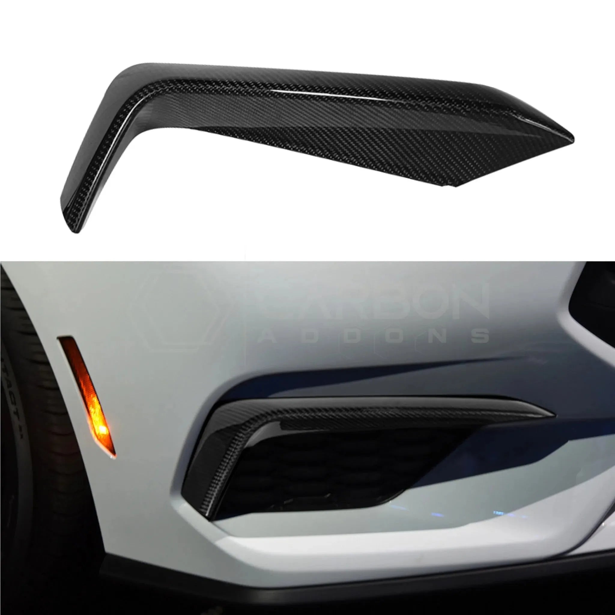 2024+ S650 Mustang EcoBoost Real Carbon Fiber Bumper Grill Trim Covers
