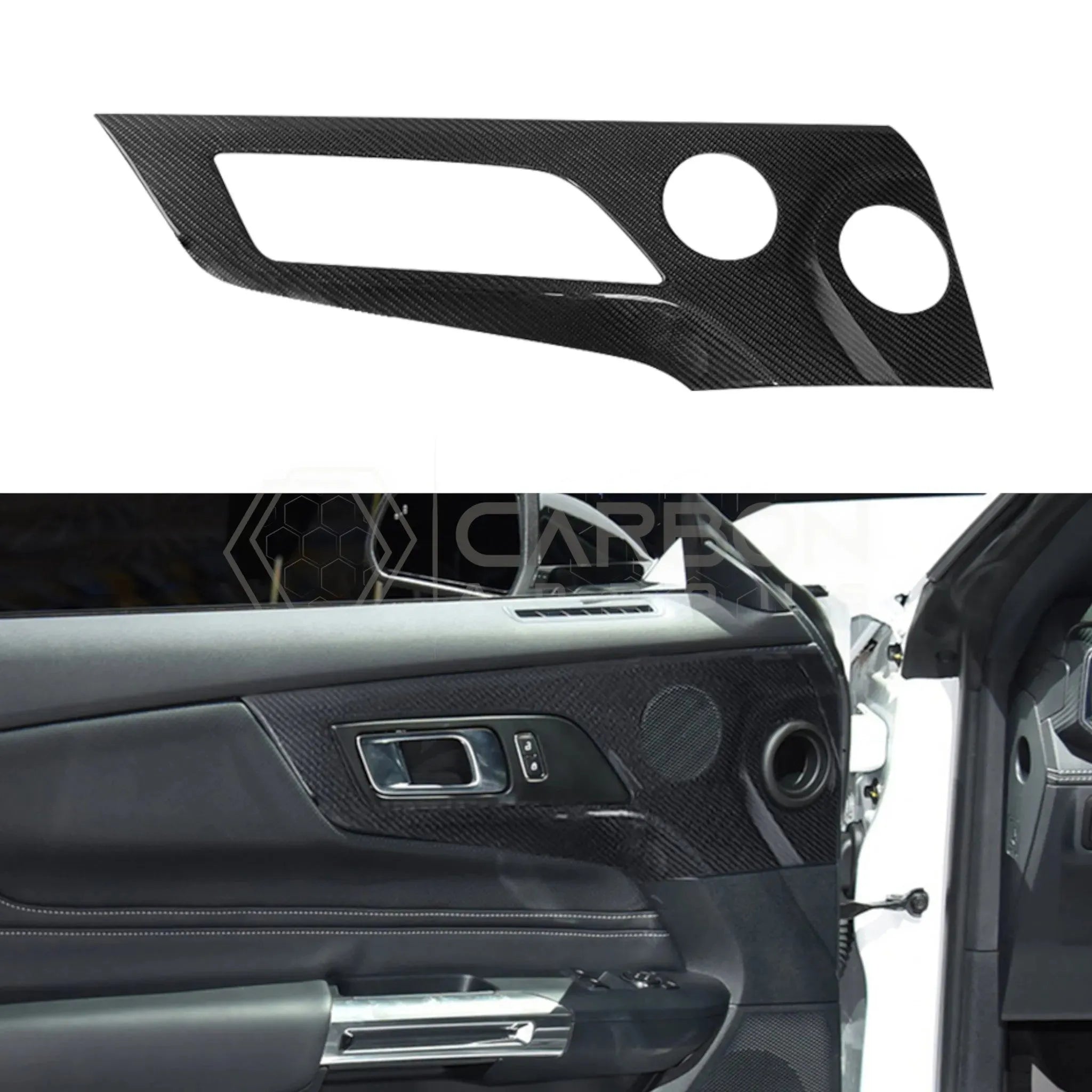 2024+ S650 Mustang Hard Carbon Fiber Door Handle/Speaker Panel Trim Cover