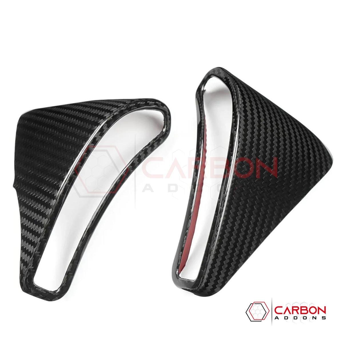 2005–2013 C6 Corvette Real Carbon Fiber Gauge Cluster Side Button Trim Covers (2pcs)