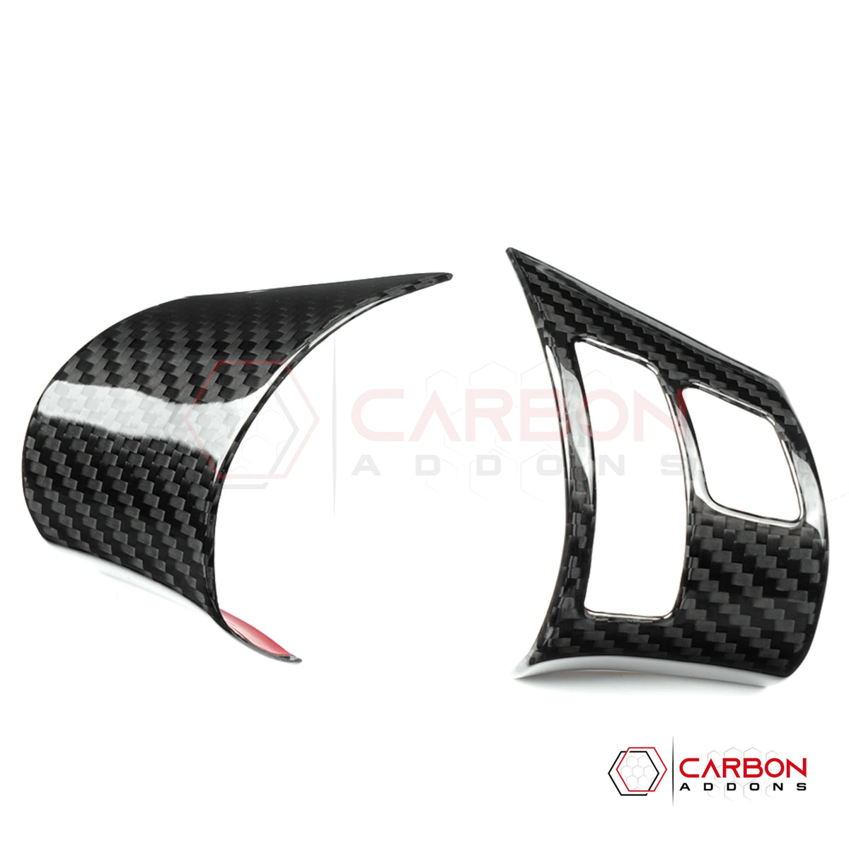 2005–2013 C6 Corvette Real Carbon Fiber Steering Wheel Button Trim Covers – Right Button / Left Blank