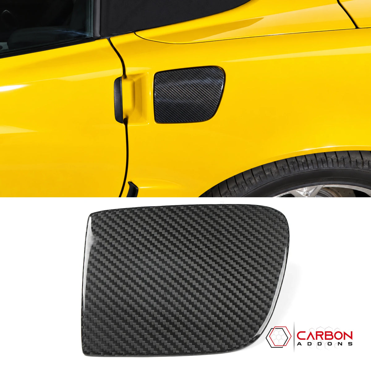 2005–2013 C6 Corvette Real Carbon Fiber Gas Cap Fuel Door Cover