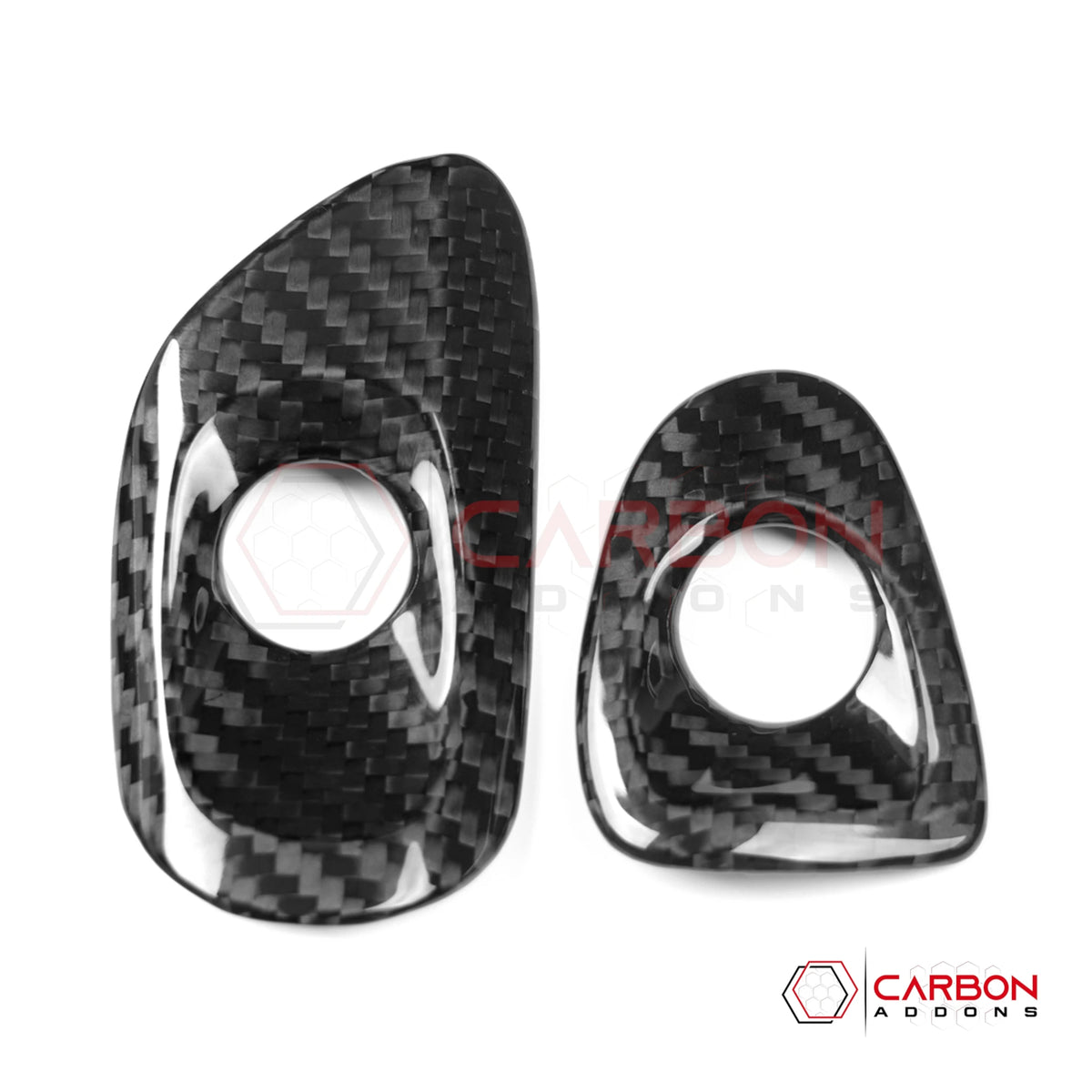 2005–2013 Chevrolet Corvette C6 Real Carbon Fiber Interior Door Release Button Trim Covers
