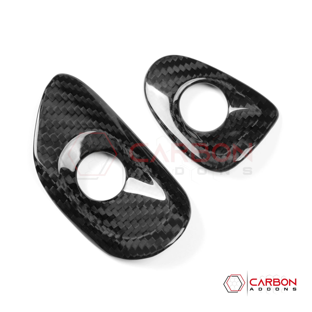 2005–2013 Chevrolet Corvette C6 Real Carbon Fiber Interior Door Release Button Trim Covers