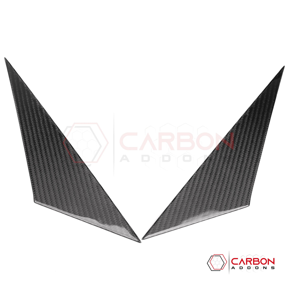 2005–2013 C6 Corvette Real Carbon Fiber Exterior A-Pillar Triangle Trim Cover