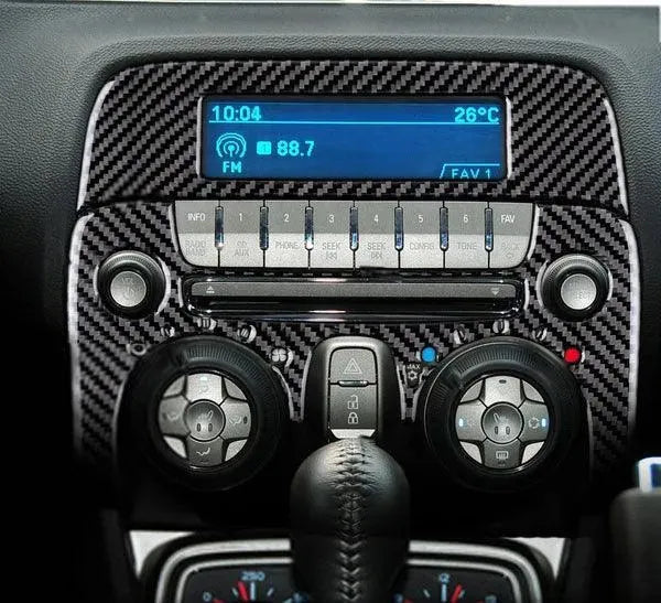 2010-2012 Chevy Camaro Carbon Fiber AC Vent & Radio Switch Trim Overlay - carbonaddons Carbon Fiber Parts, Accessories, Upgrades, Mods