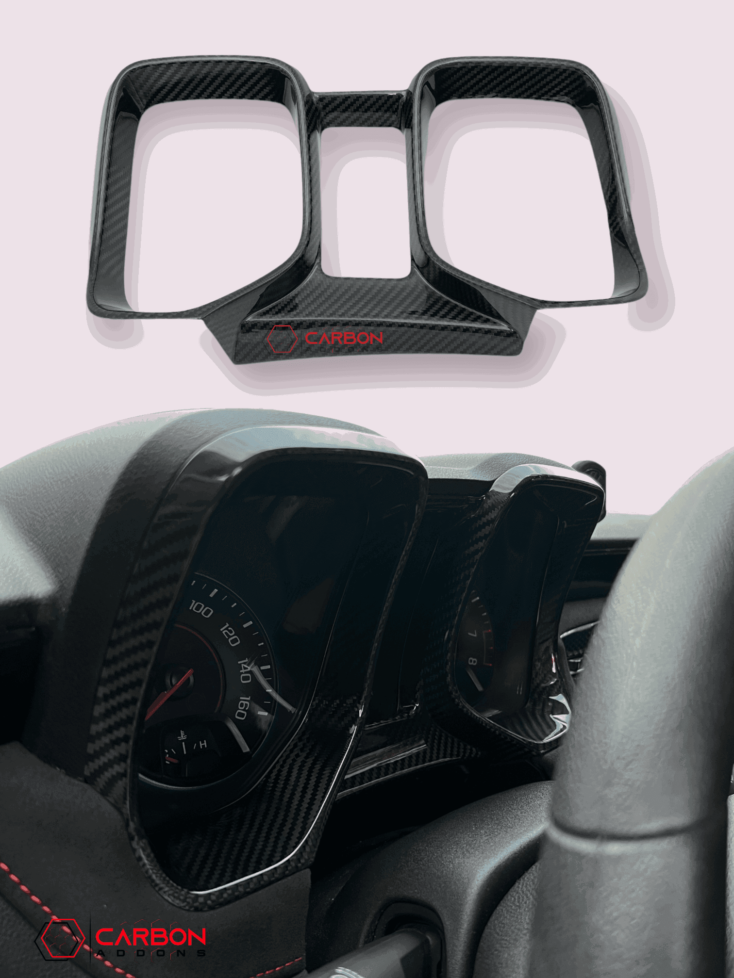 2010-2015 Chevy Camaro Carbon Fiber Gauge Cluster Trim Cover - carbonaddons Carbon Fiber Parts, Accessories, Upgrades, Mods