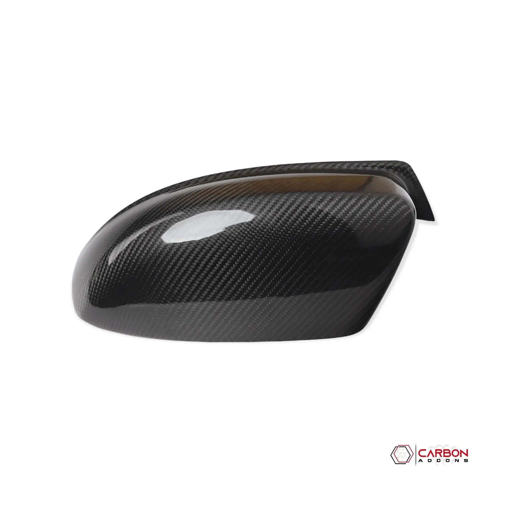 Glossy carbon fiber side mirror cover for American vehicles