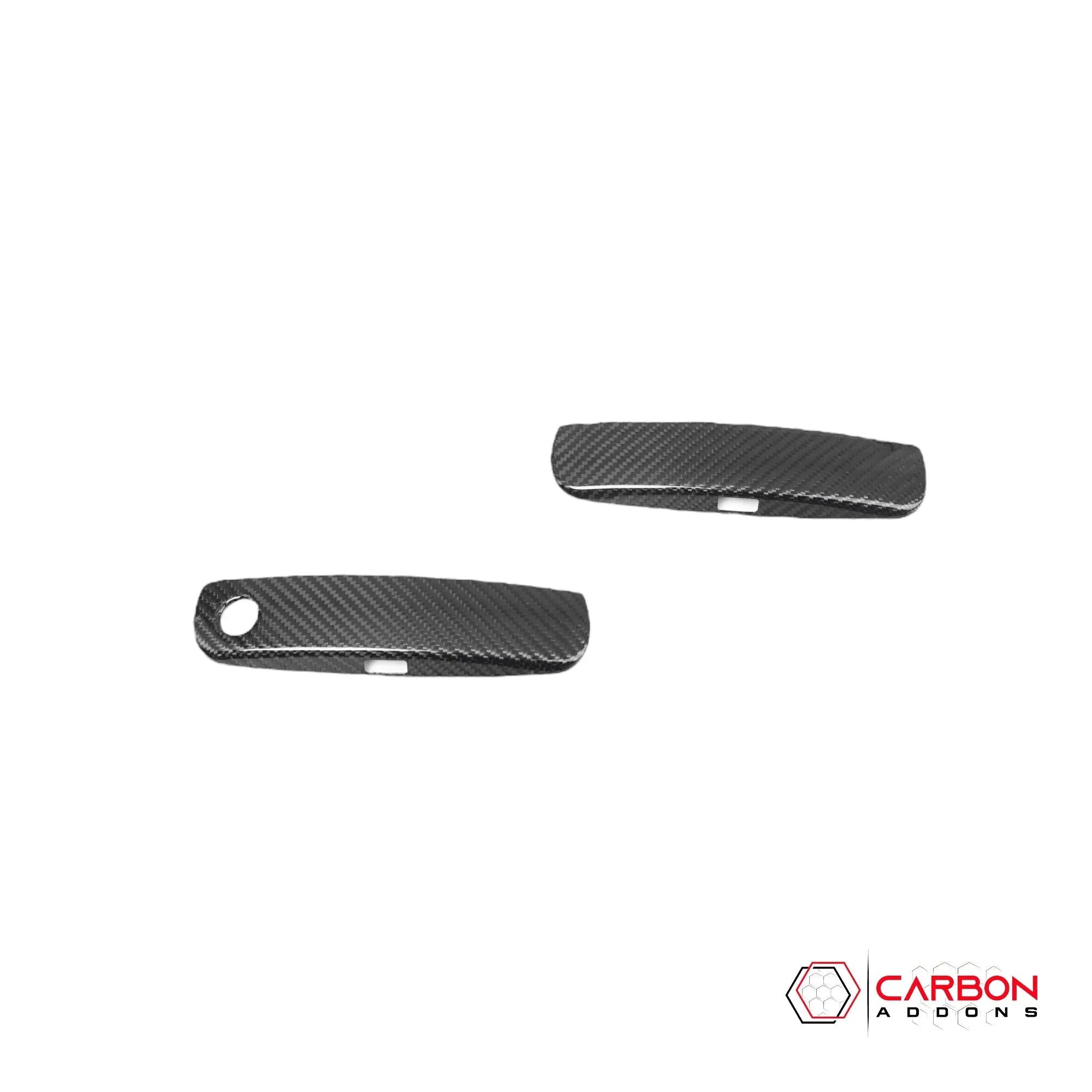 2015-2023 Dodge Challenger Real Carbon Fiber Exterior Door Handle Covers - carbonaddons Carbon Fiber Parts, Accessories, Upgrades, Mods