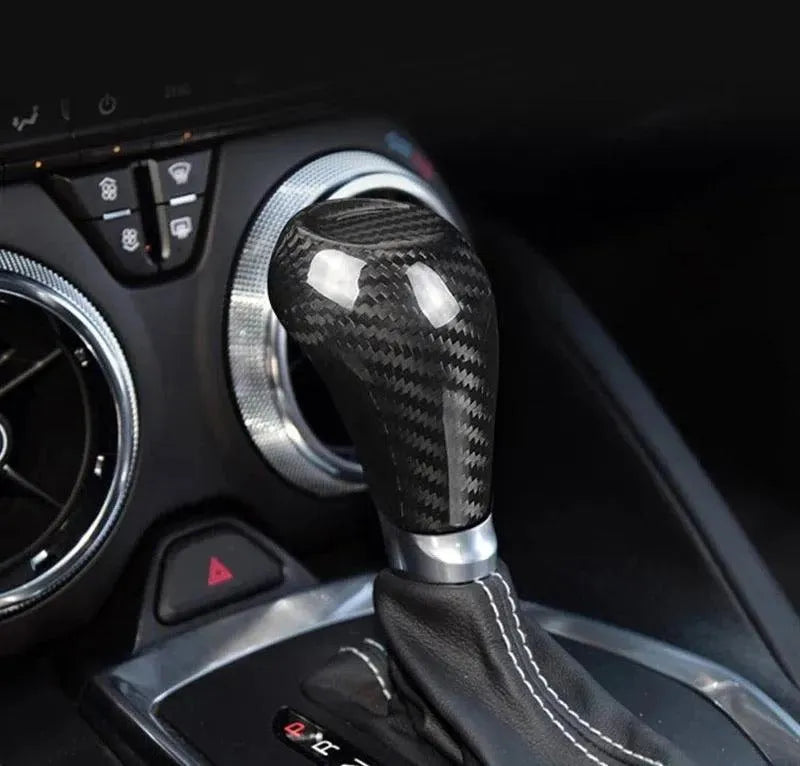 2016-2024 Camaro Automatic Shift Knob Carbon Fiber Cover - carbonaddons Carbon Fiber Parts, Accessories, Upgrades, Mods