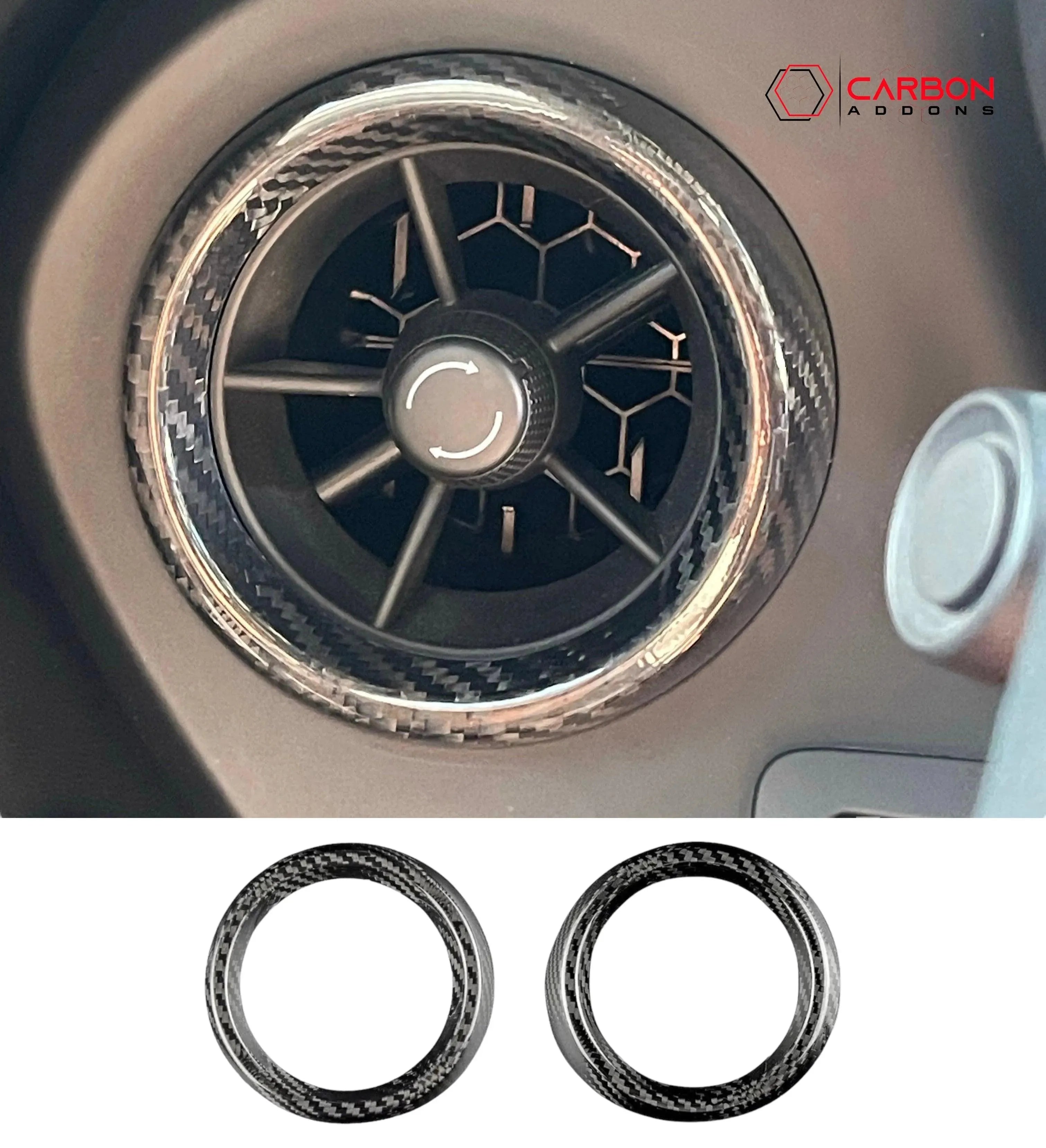 2016-2024 Camaro Carbon Fiber Dash AC Vents Chrome Delete Cover - carbonaddons Carbon Fiber Parts, Accessories, Upgrades, Mods