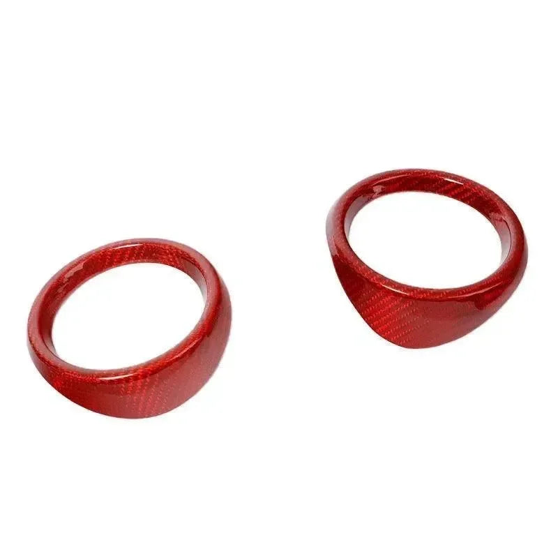 Red carbon fiber rings for automotive interior customization