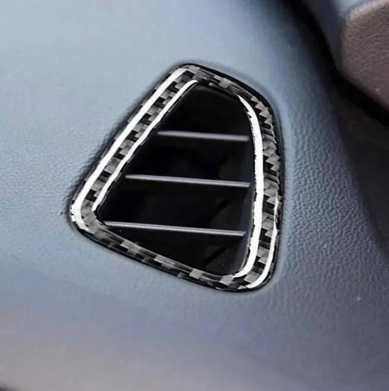 Real carbon fiber air vent trim for Chevy Camaro, Corvette, Ford Mustang, Dodge Charger, RAM TRX interiors
