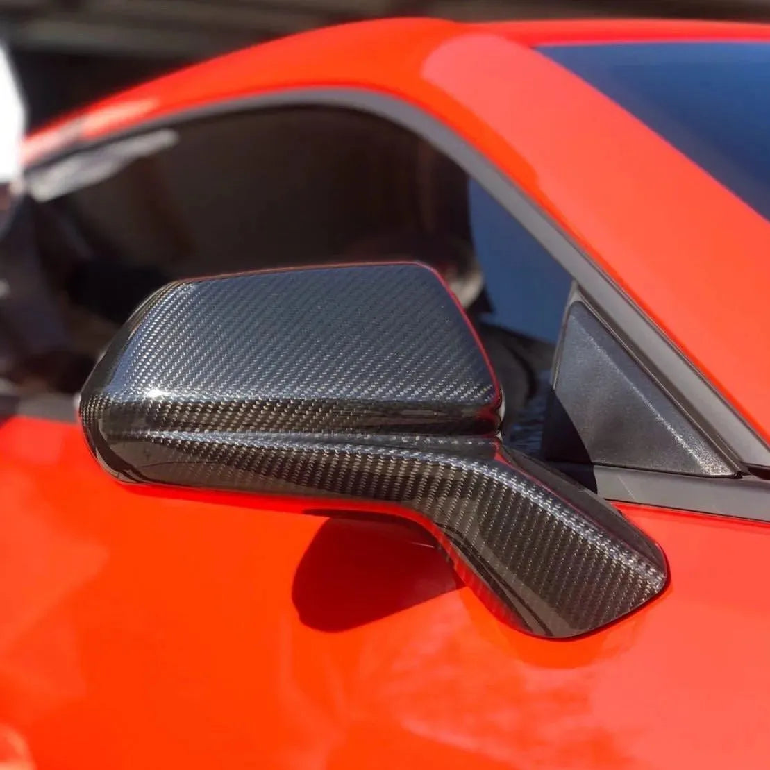 2016-2024 Camaro Carbon Fiber Mirror Covers - carbonaddons Carbon Fiber Parts, Accessories, Upgrades, Mods