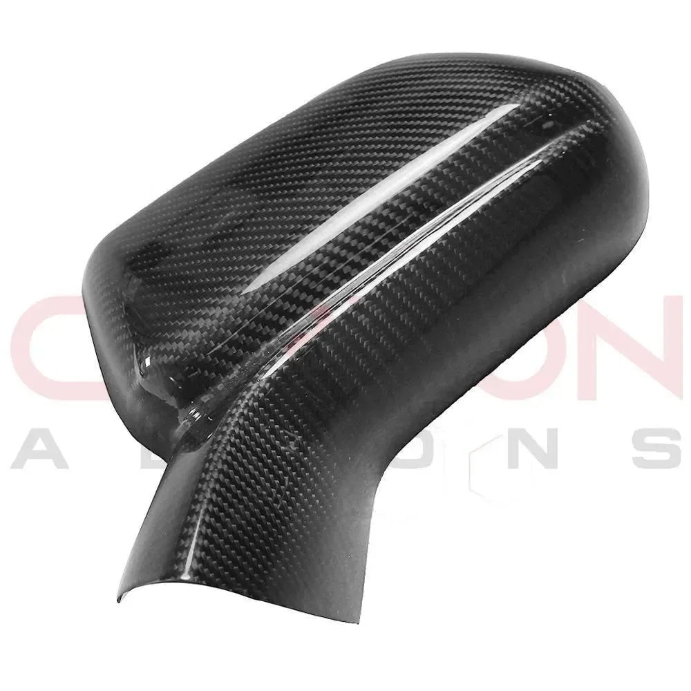 Real carbon fiber side mirror cover for American muscle cars, glossy weave finish