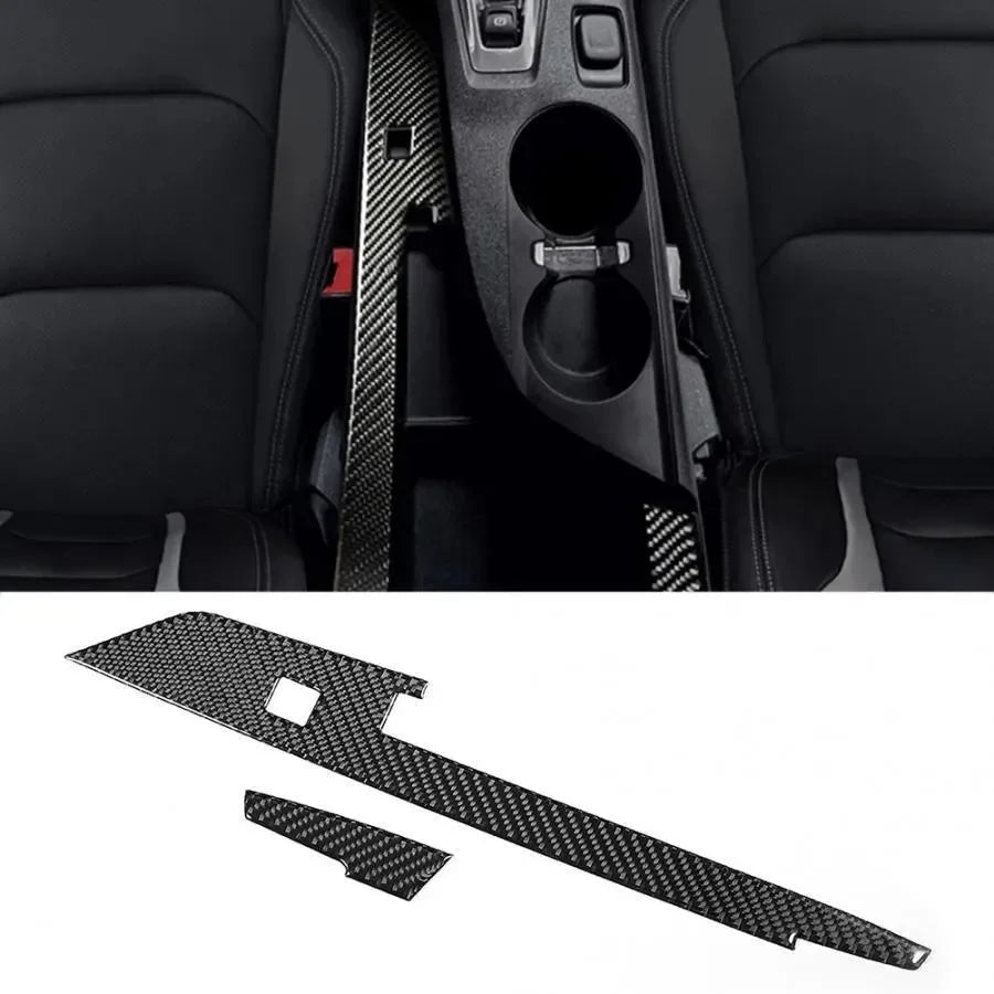 Real carbon fiber interior trim for American vehicles, enhancing dashboard and center console aesthetics.