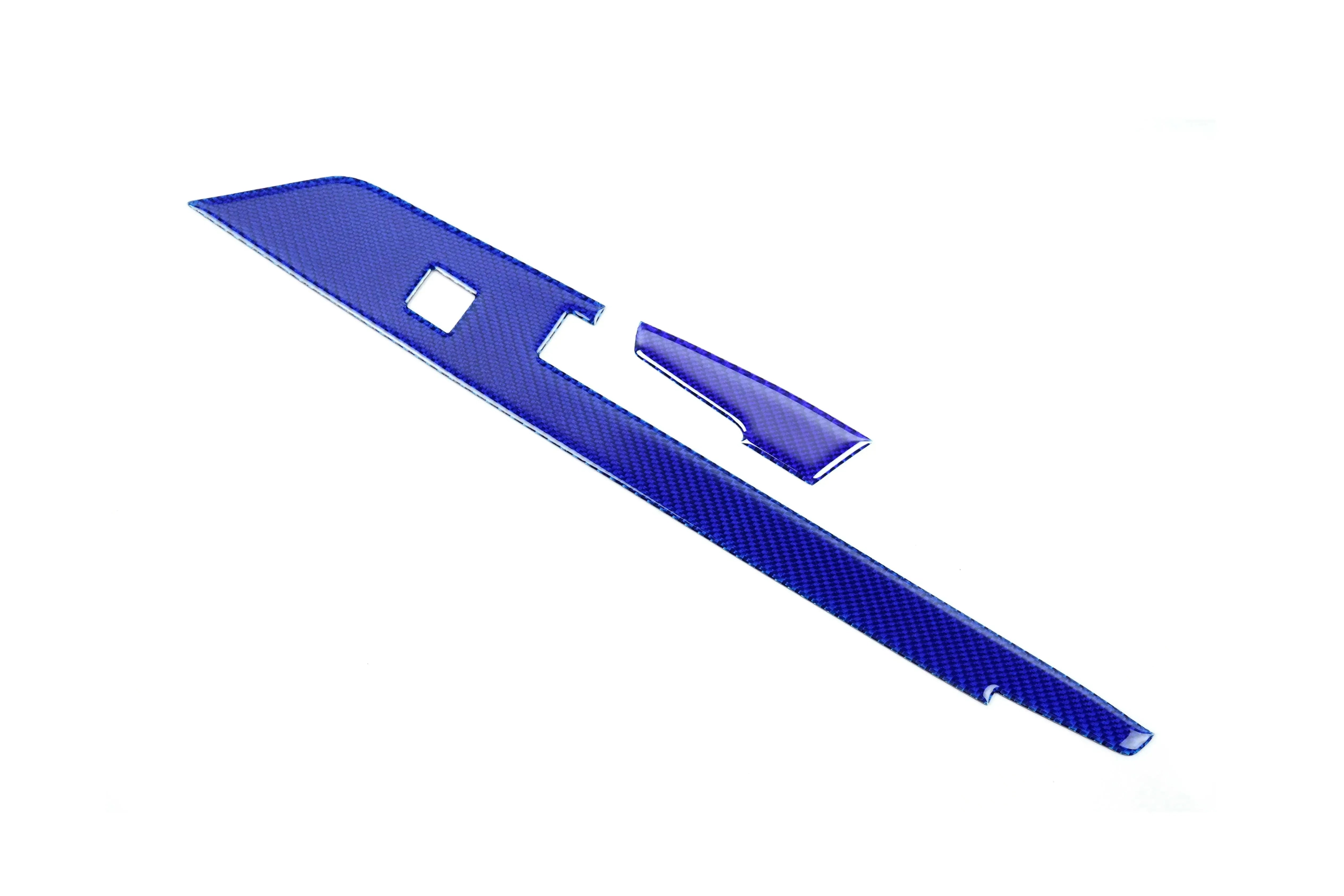 Blue carbon fiber automotive trim for interior or exterior customization
