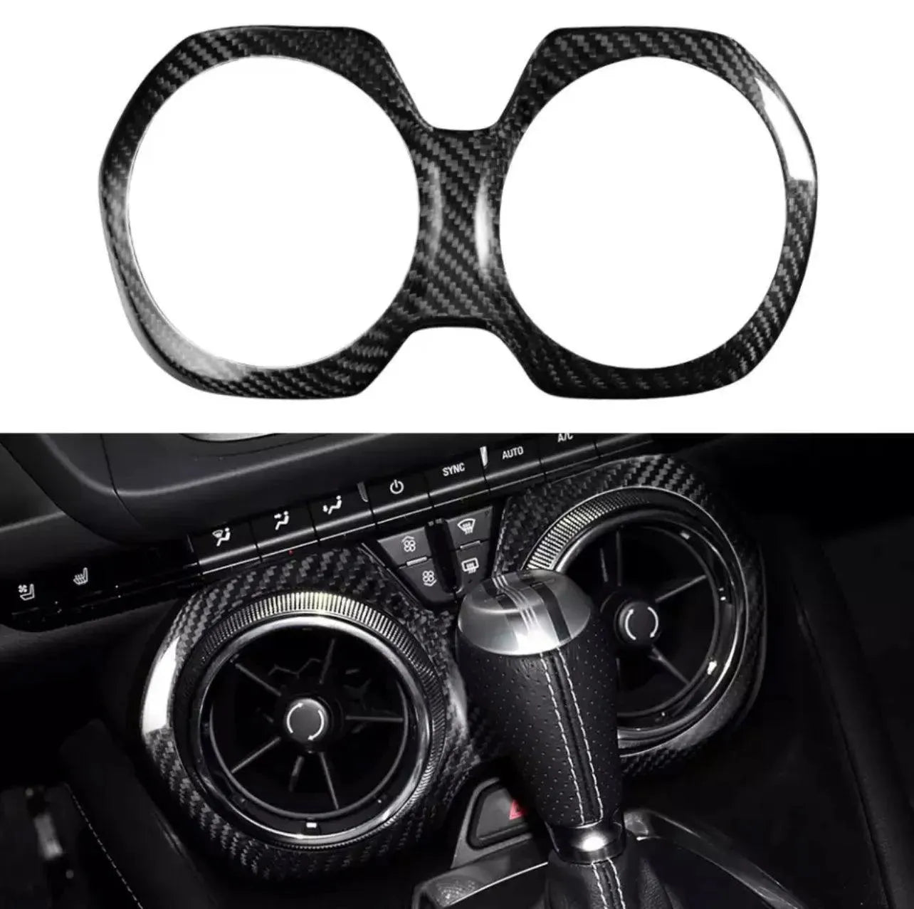 2016-2024 Camaro Real Carbon Fiber Center Console AC Vent Trim Cover - carbonaddons Carbon Fiber Parts, Accessories, Upgrades, Mods