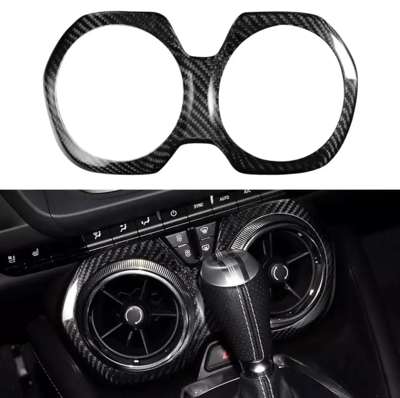 Real carbon fiber air vent trim for Chevy Camaro, Corvette, Mustang, F150, Charger, Challenger interior upgrade