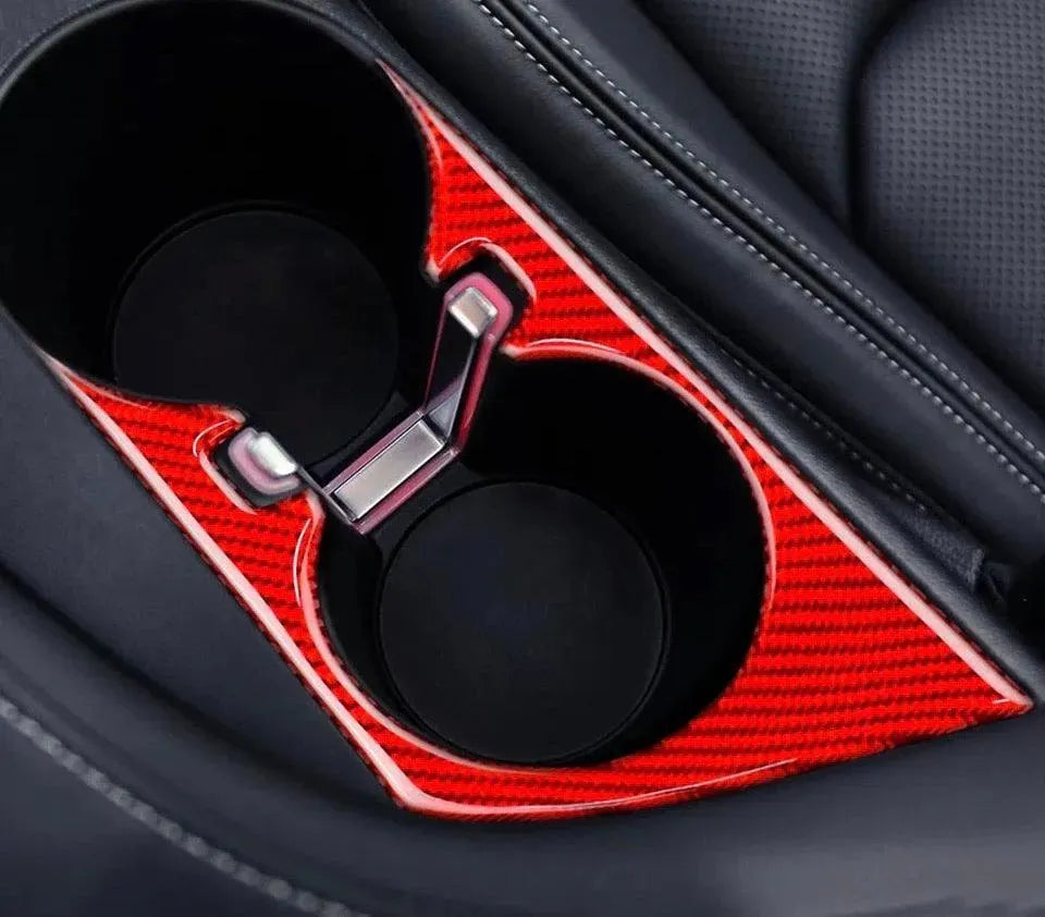 2016-2024 Camaro Real Carbon Fiber Cup Holder Trim Overlay - carbonaddons Carbon Fiber Parts, Accessories, Upgrades, Mods