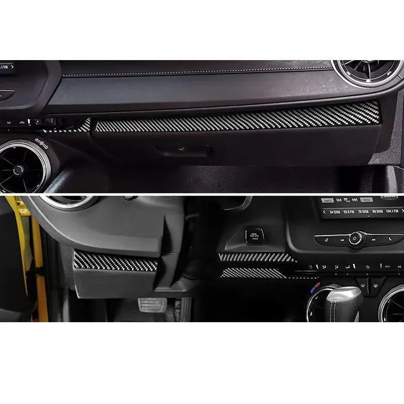 2016-2024 Camaro Real Carbon Fiber Lower Dashboard Overlay - carbonaddons Carbon Fiber Parts, Accessories, Upgrades, Mods
