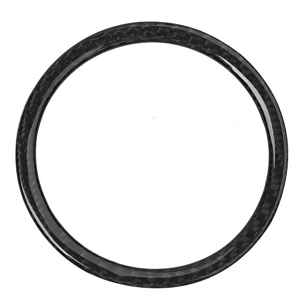 Real carbon fiber ring trim for American muscle cars and trucks, sleek black weave finish
