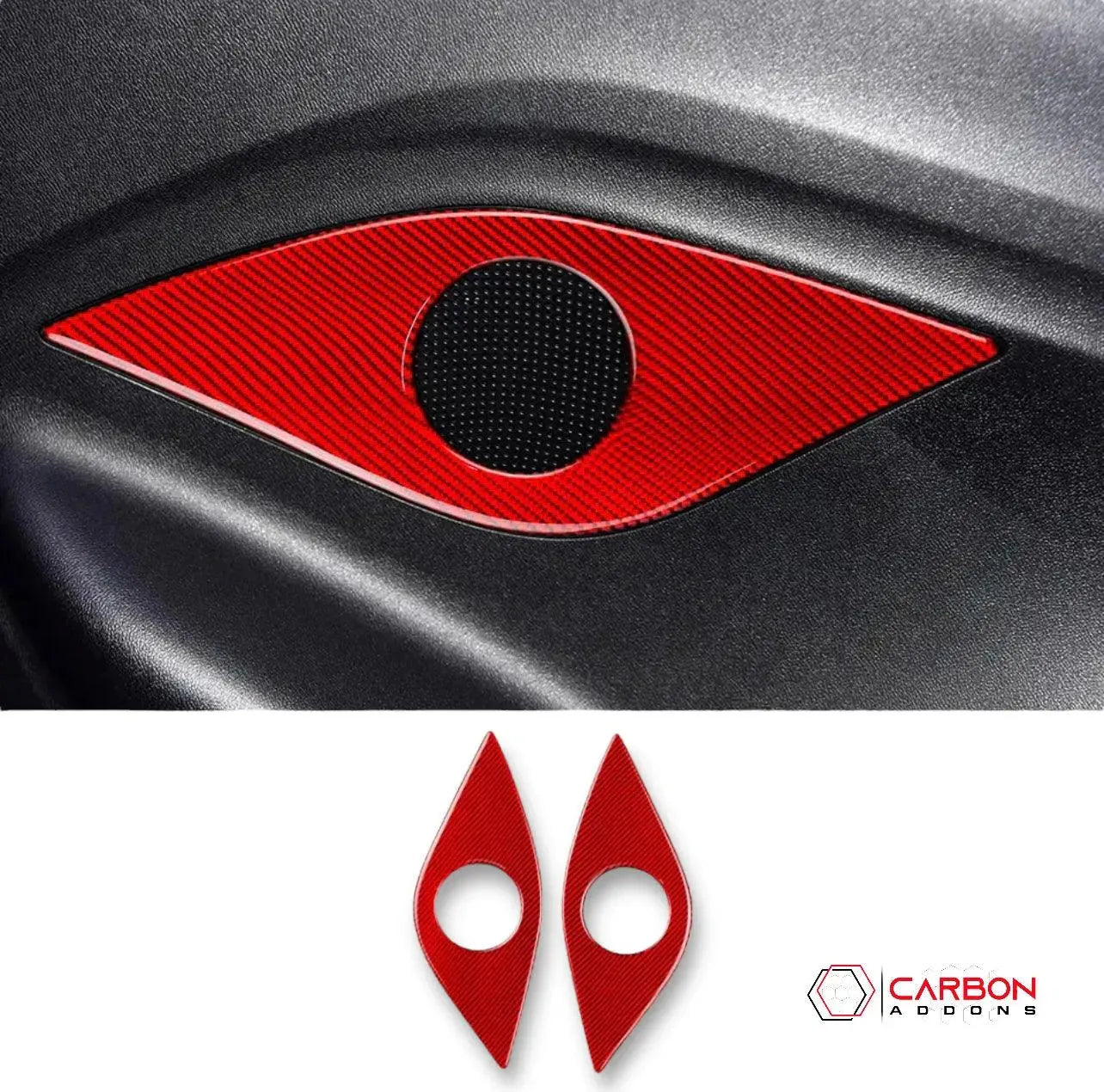 2016-2024 Chevrolet Camaro Real Carbon Fiber Rear Seat Speaker Trim Overlay - carbonaddons Carbon Fiber Parts, Accessories, Upgrades, Mods