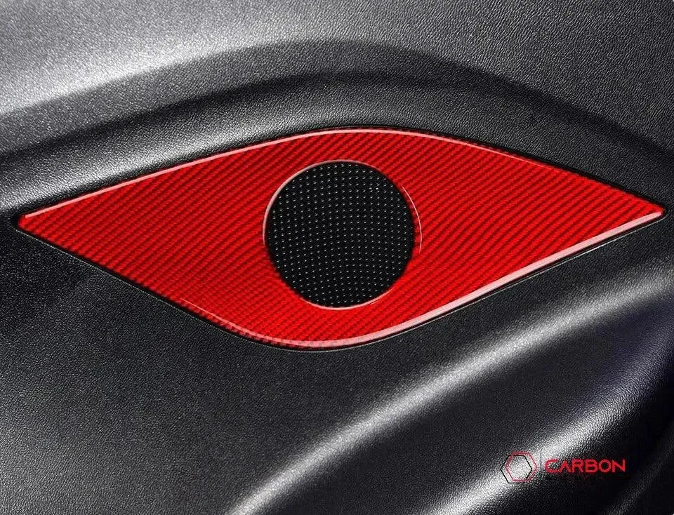 2016-2024 Chevrolet Camaro Real Carbon Fiber Rear Seat Speaker Trim Overlay - carbonaddons Carbon Fiber Parts, Accessories, Upgrades, Mods