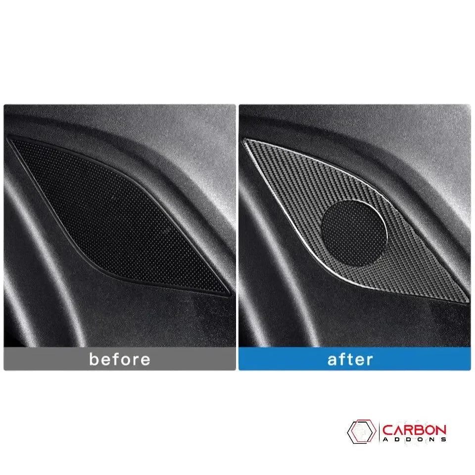 2016-2024 Chevrolet Camaro Real Carbon Fiber Rear Seat Speaker Trim Overlay - carbonaddons Carbon Fiber Parts, Accessories, Upgrades, Mods