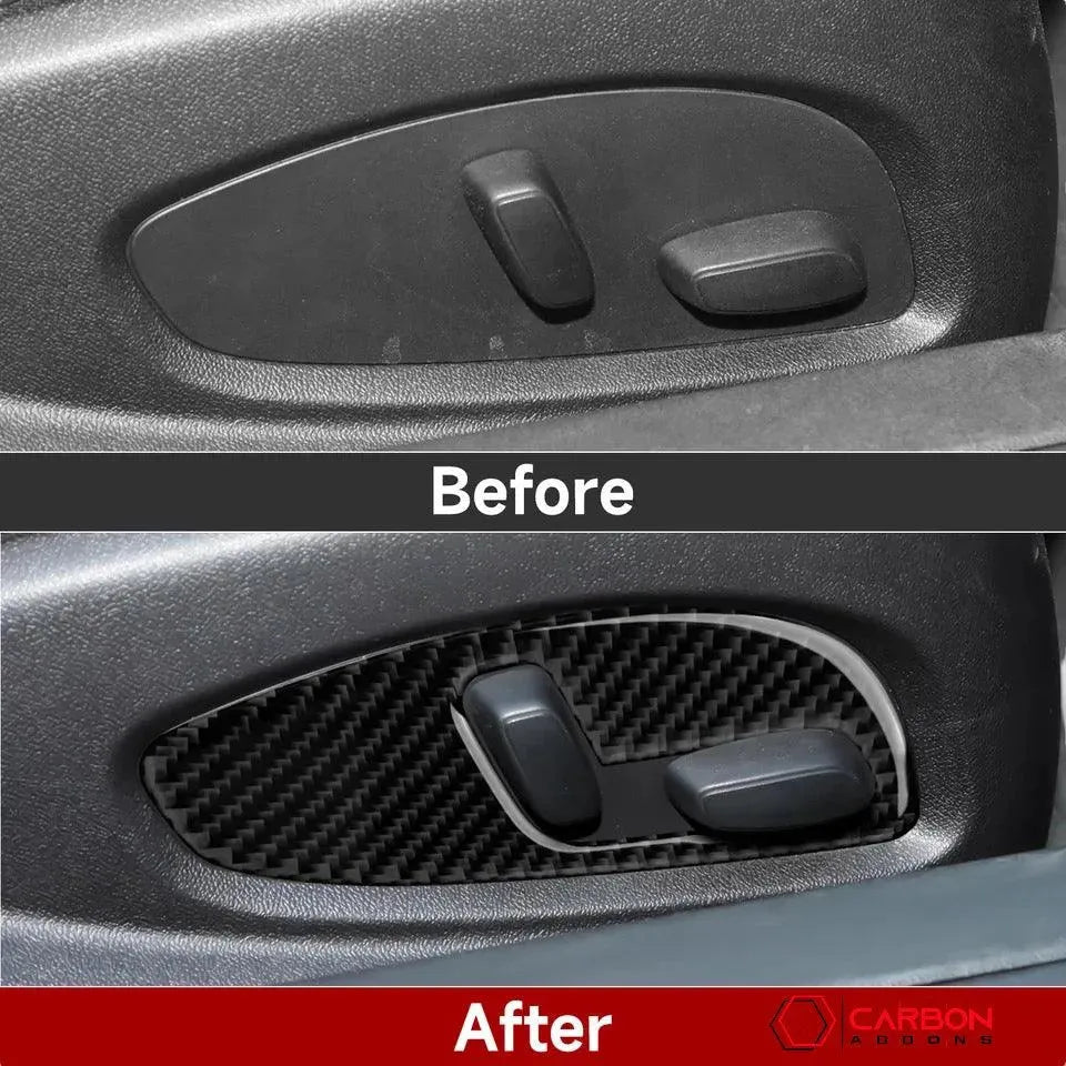 2016-2024 Chevrolet Camaro Real Carbon Fiber Seat Adjuster Button Trim Overlay - carbonaddons Carbon Fiber Parts, Accessories, Upgrades, Mods