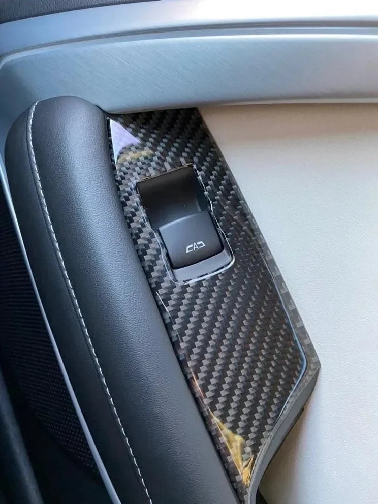 Carbon fiber interior trim with CAD button for American vehicles
