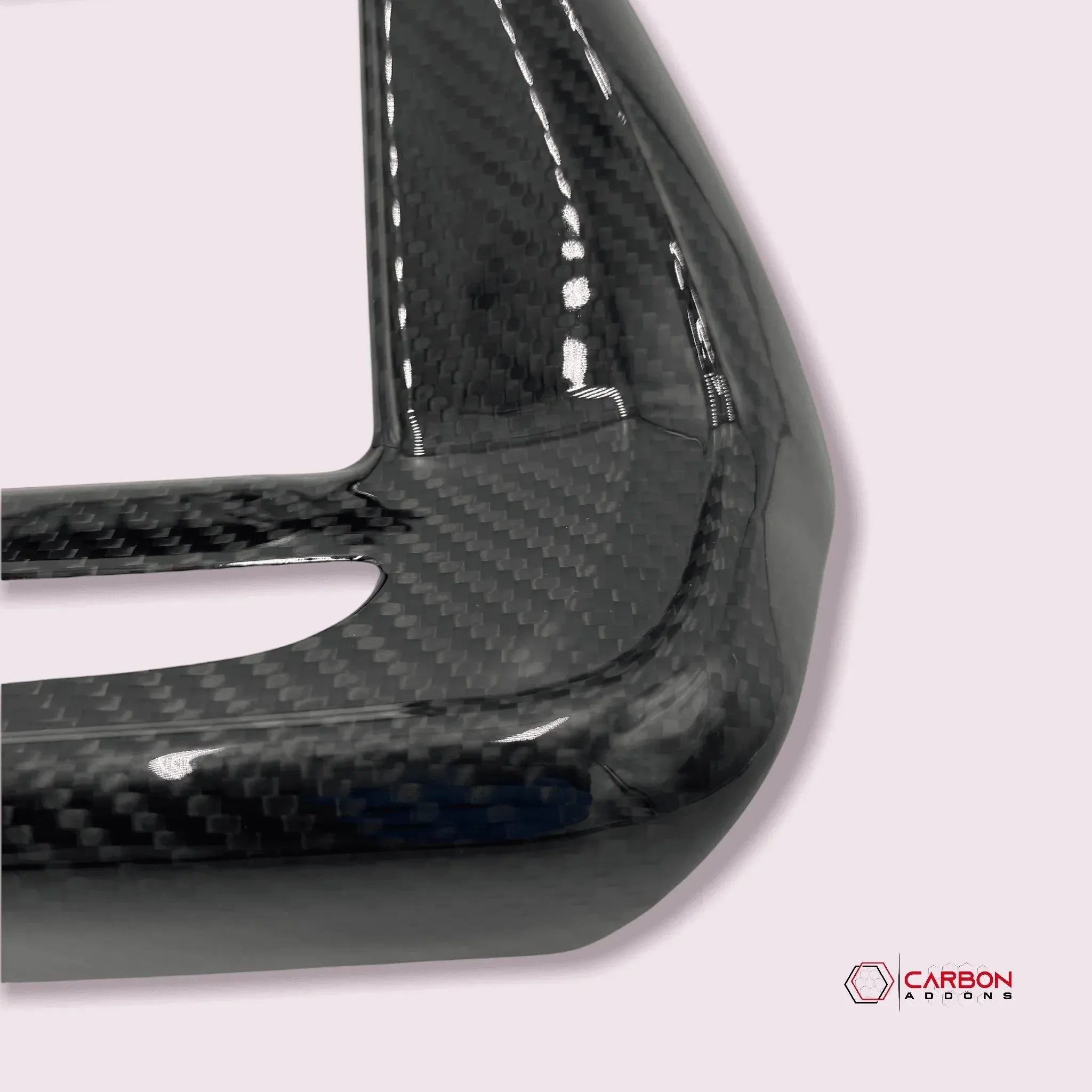 Glossy real carbon fiber automotive part with weave texture for American vehicles
