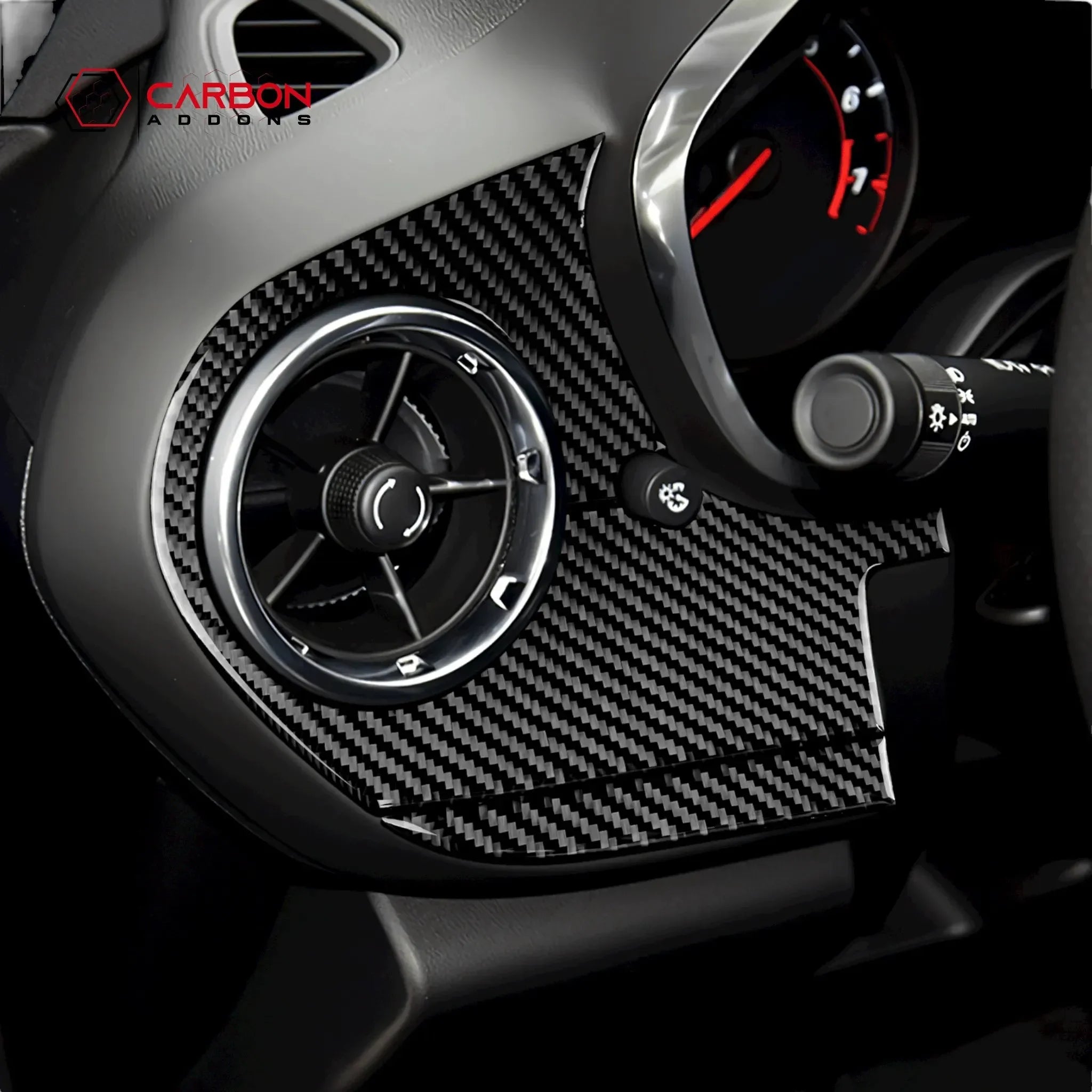 2016-2024 Chevy Camaro Real Carbon Fiber Driver Side Dash Overlay - carbonaddons Carbon Fiber Parts, Accessories, Upgrades, Mods