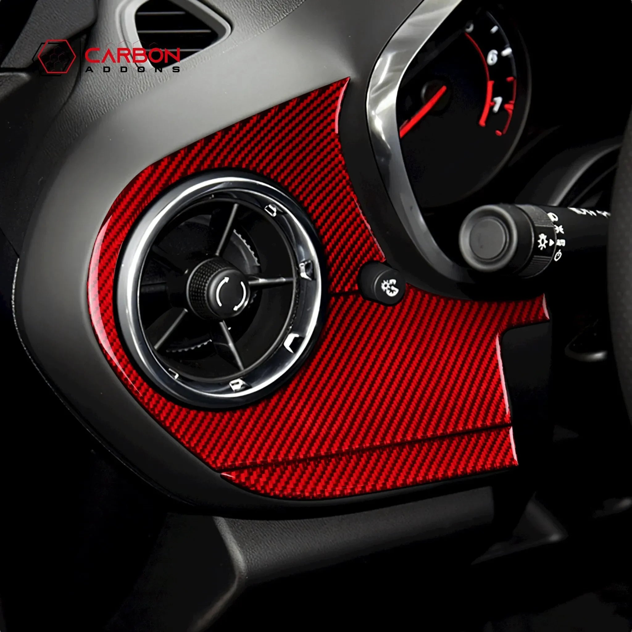 2016-2024 Chevy Camaro Real Carbon Fiber Driver Side Dash Overlay - carbonaddons Carbon Fiber Parts, Accessories, Upgrades, Mods