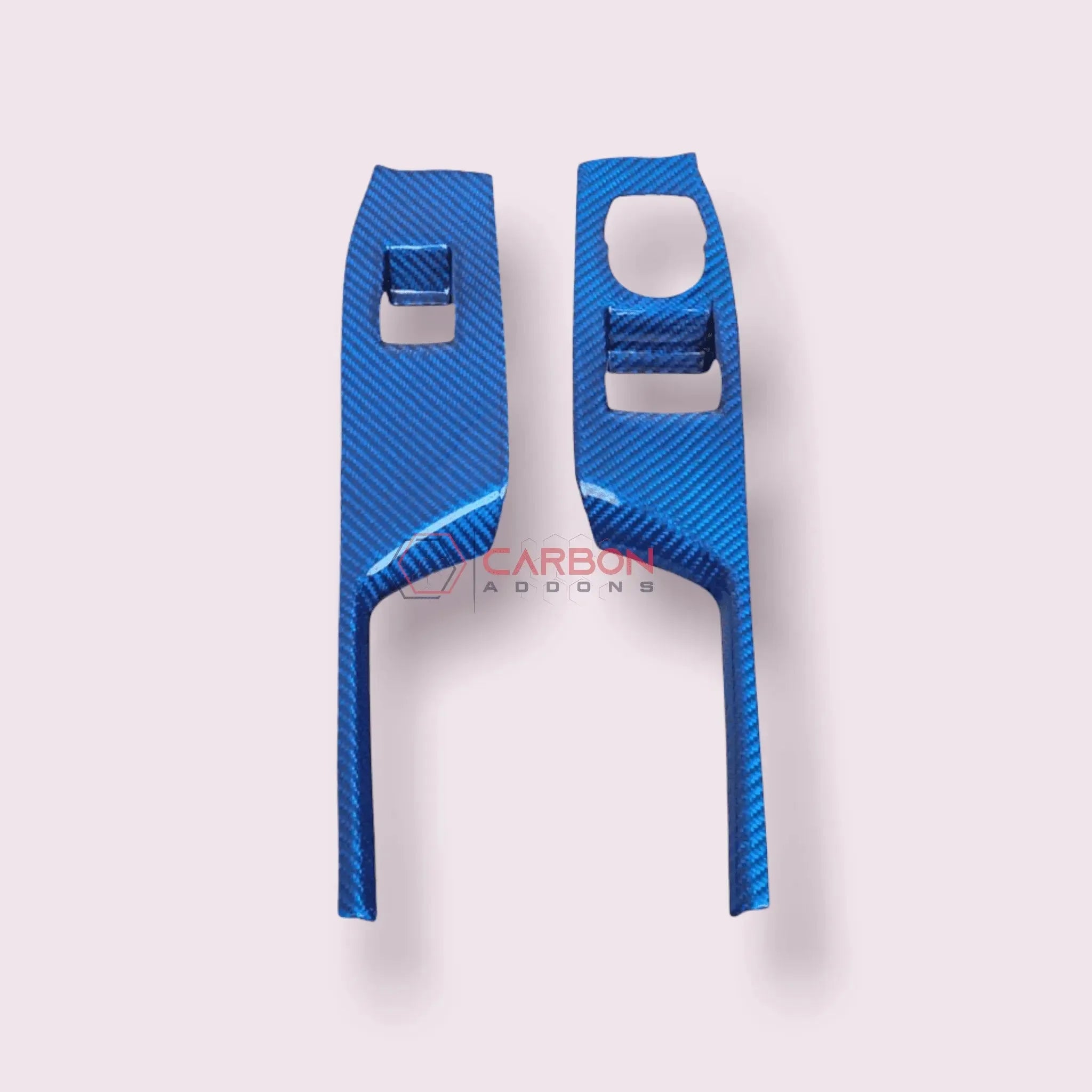 Blue carbon fiber car interior trim pieces for American vehicles