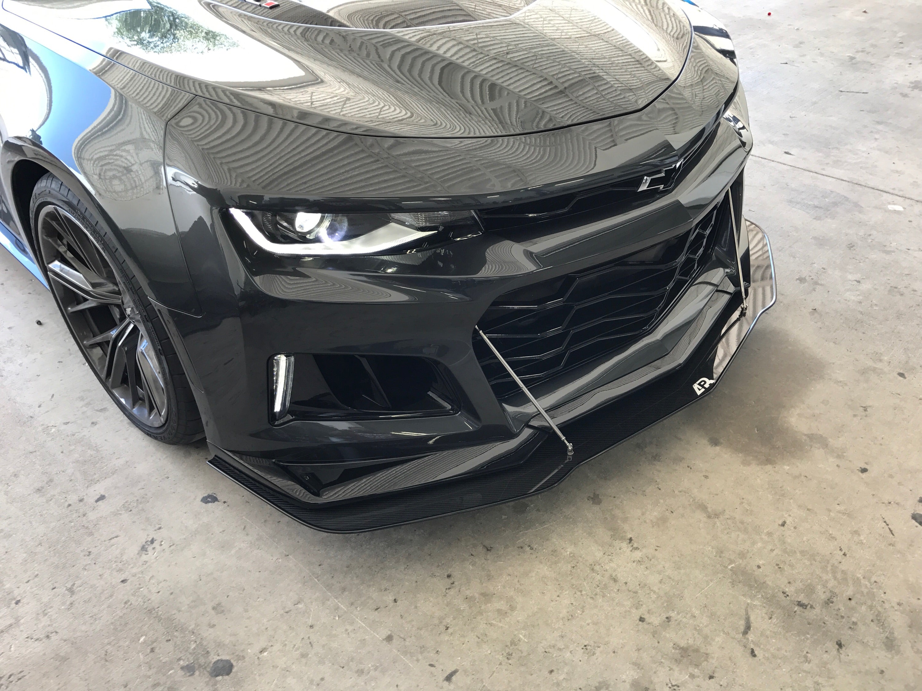 APR Performance Carbon Fiber Front Wind Splitter with Support Rods for 2017–2024 Chevrolet Camaro ZL1