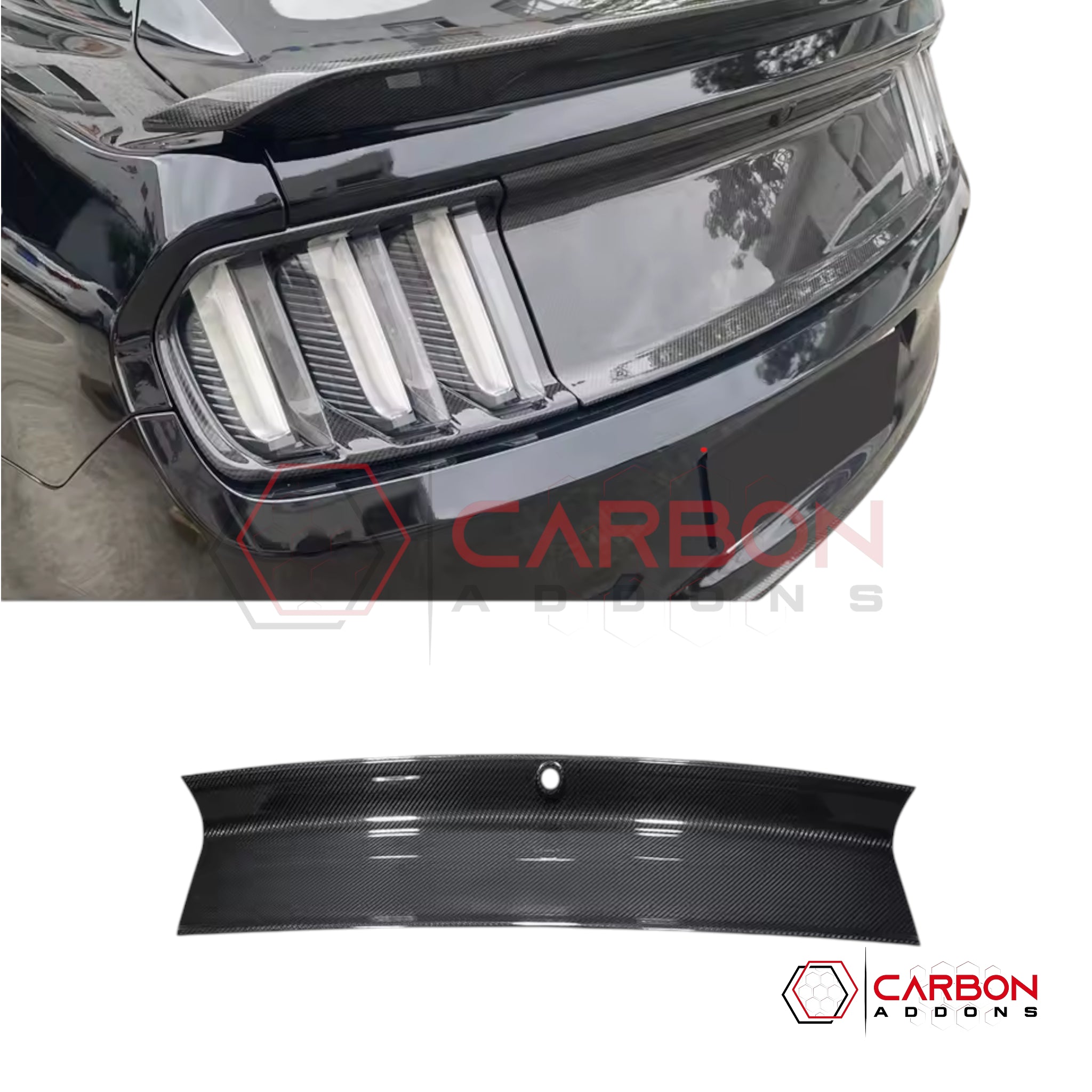 Mustang 2015-2023 Real Carbon Fiber Rear Deck Lid Panel Cover