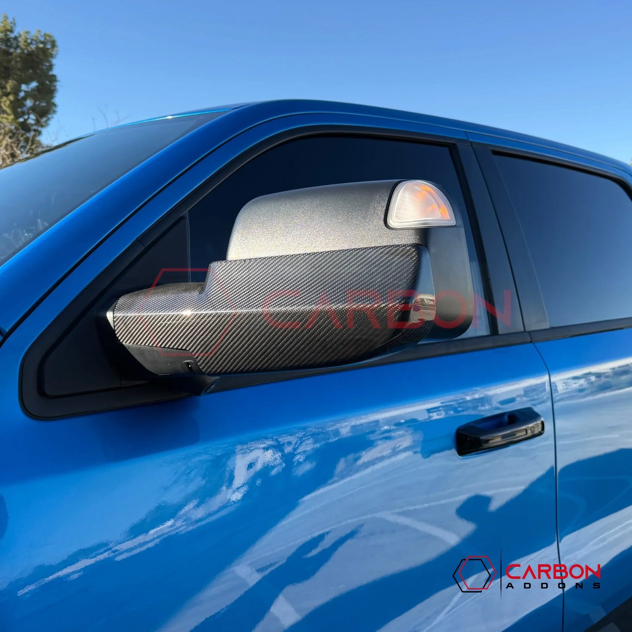 2019+ RAM 1500 / TRX / RHO Tow Mirror Base Real Carbon Fiber