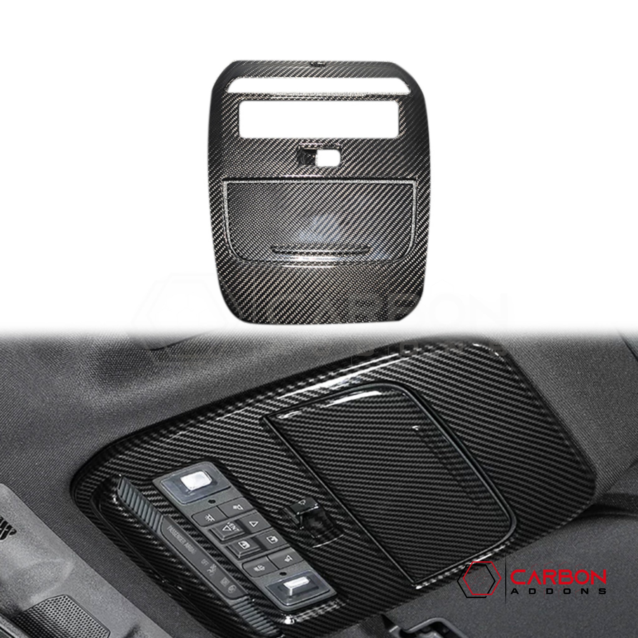 2021+ Ford F-150 Carbon Fiber Carbon Fiber Overhead Dome Light Trim Cover