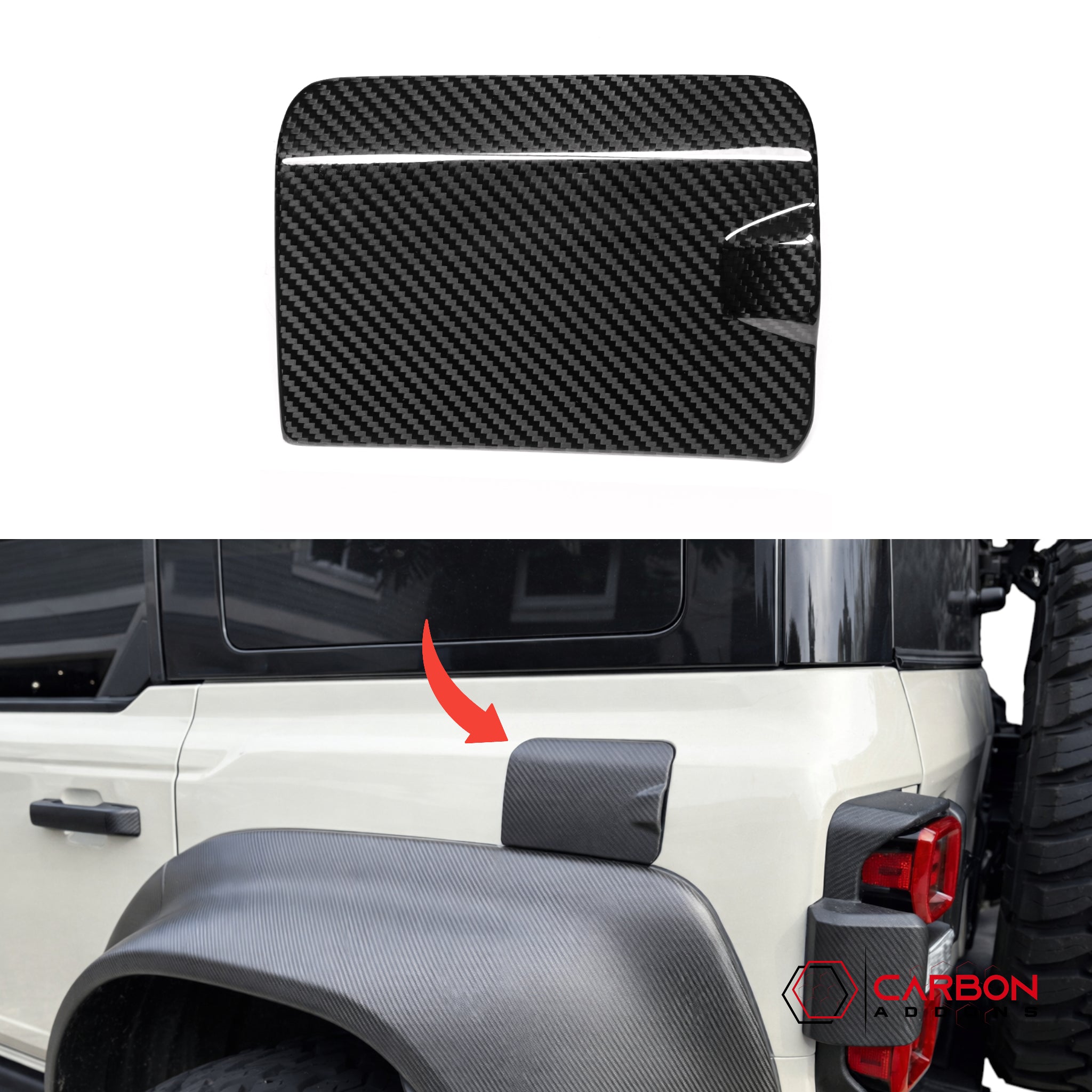 2021–2025 Ford Bronco Raptor Real Carbon Fiber Gas Cap Cover | Matte or Glossy Finish