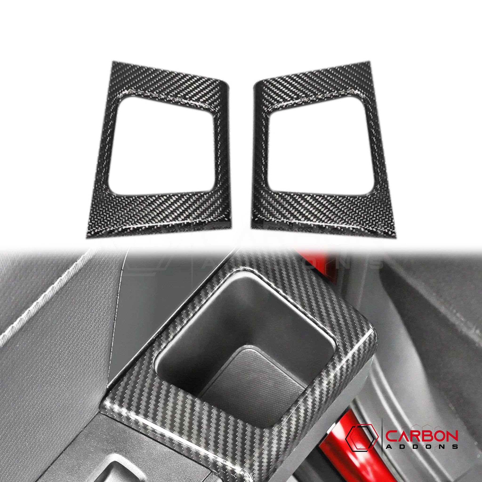 2021+ Ford F-150 Carbon Fiber Rear Door Storage Frame Cover