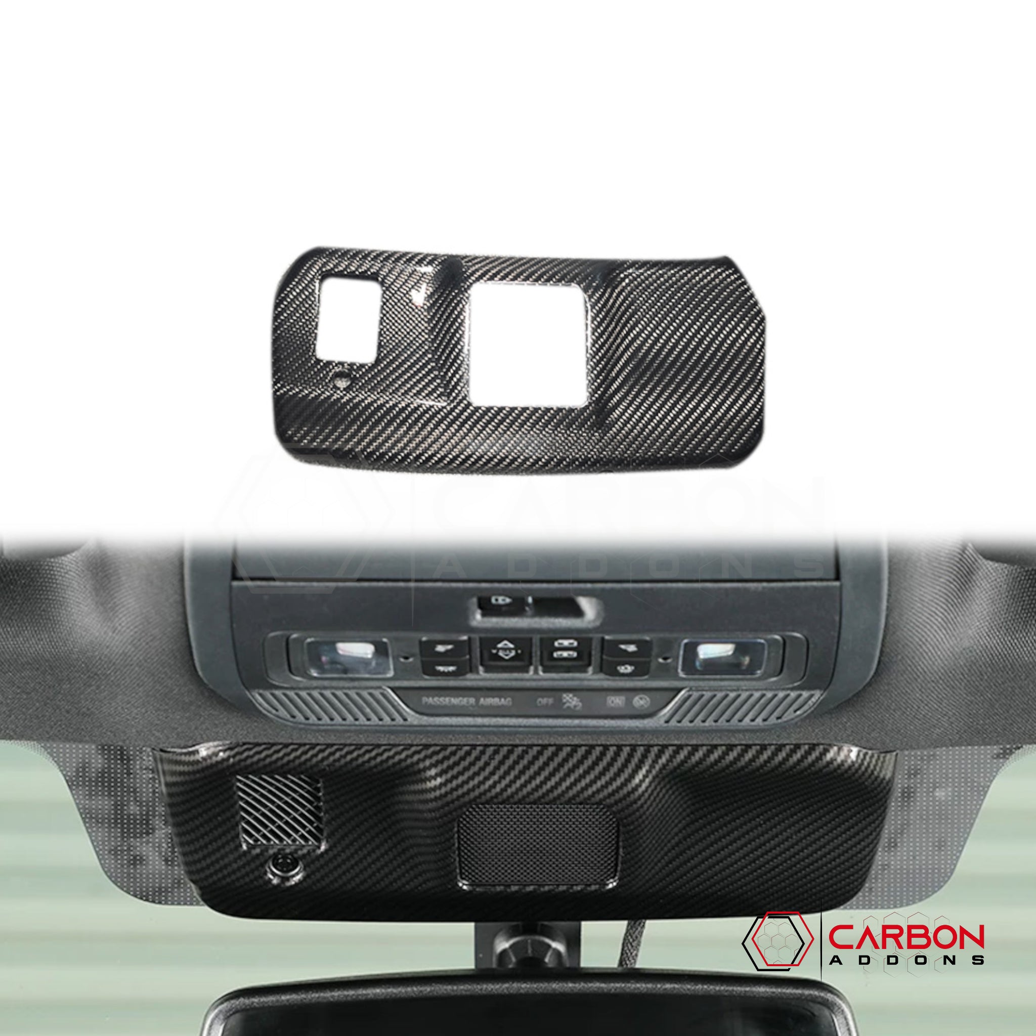 2021+ Ford F-150 Carbon Fiber Rearview Mirror Base Trim Cover