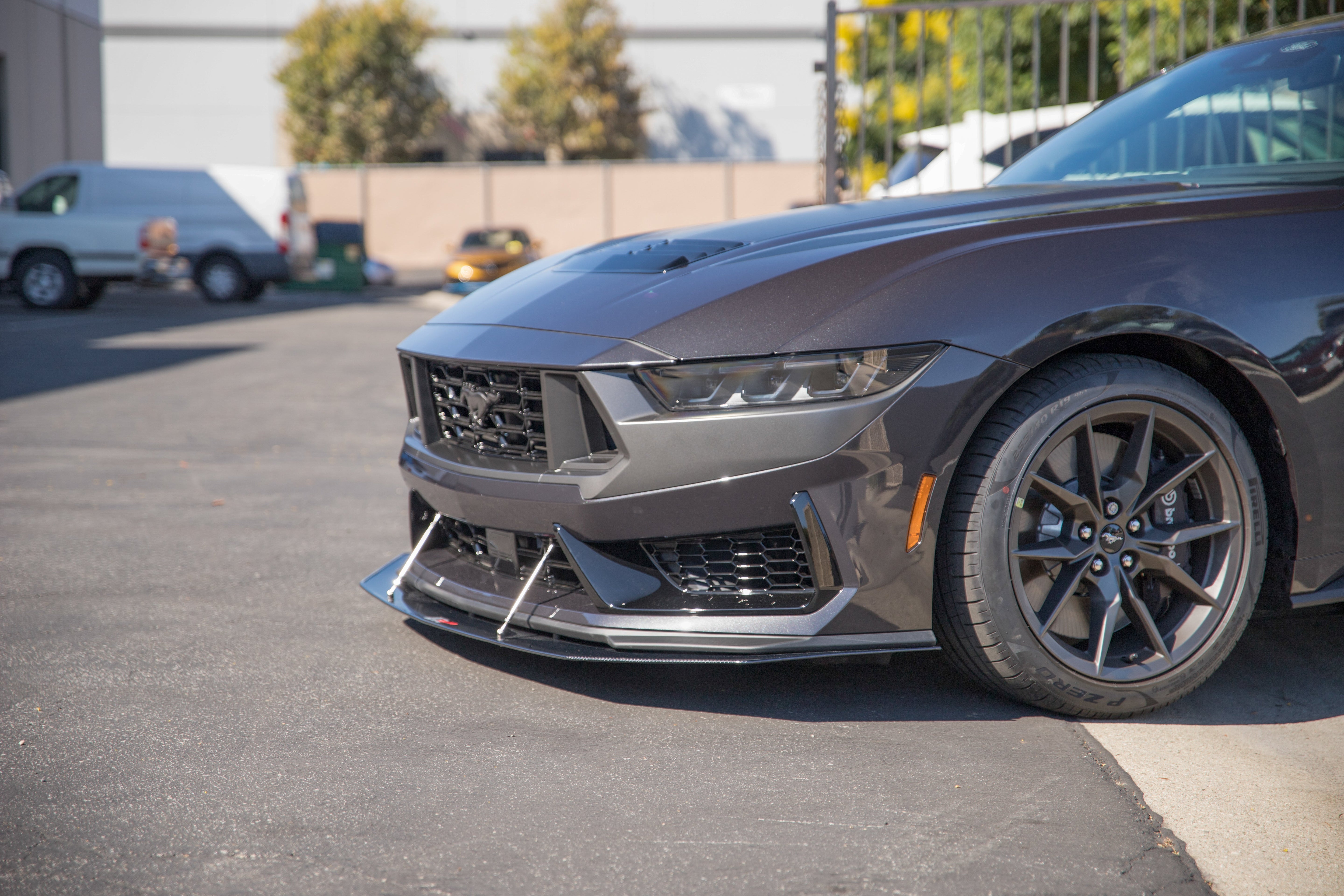 APR Performance Carbon Fiber Front Wind Splitter with Support Rods for 2024+ Ford Mustang Dark Horse