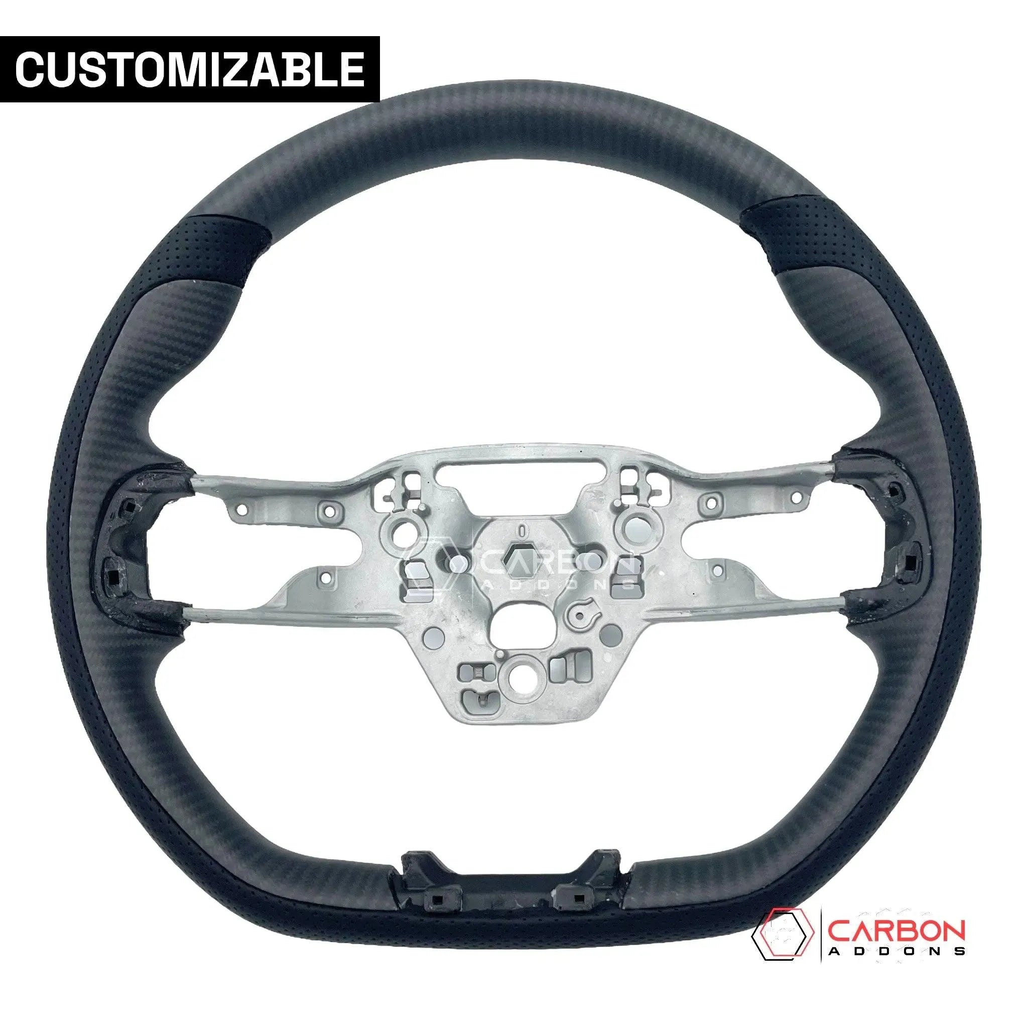 2024 Mustang Customizable Carbon Fiber Steering Wheel - carbonaddons Carbon Fiber Parts, Accessories, Upgrades, Mods