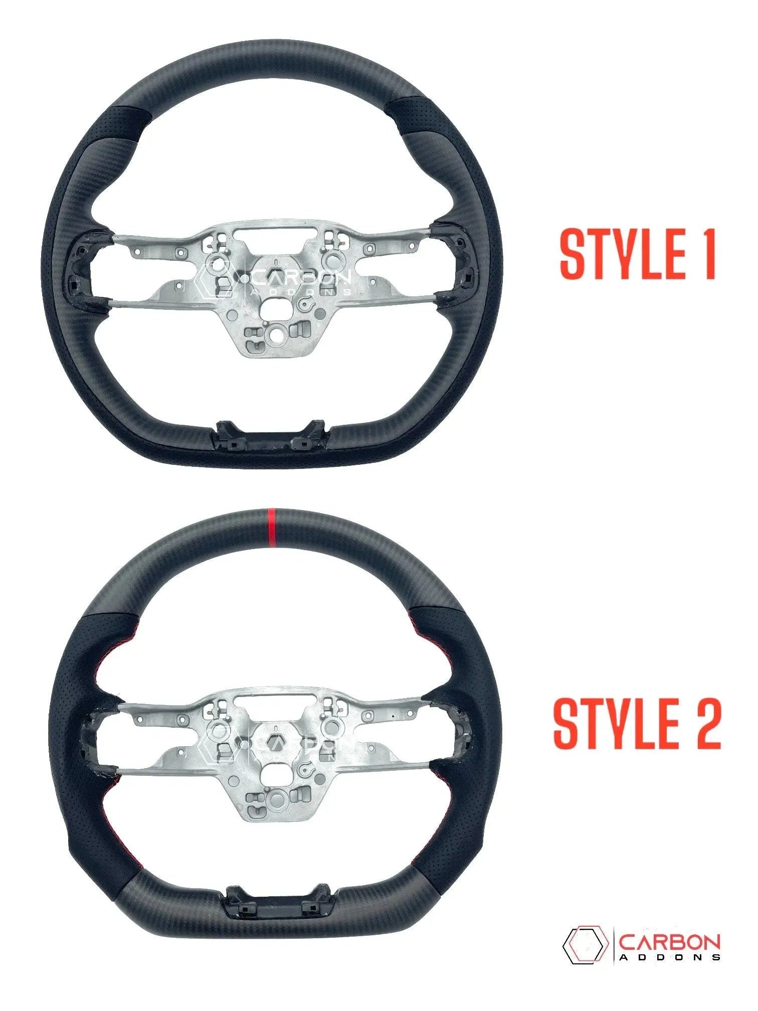 2024 Mustang Customizable Carbon Fiber Steering Wheel - carbonaddons Carbon Fiber Parts, Accessories, Upgrades, Mods